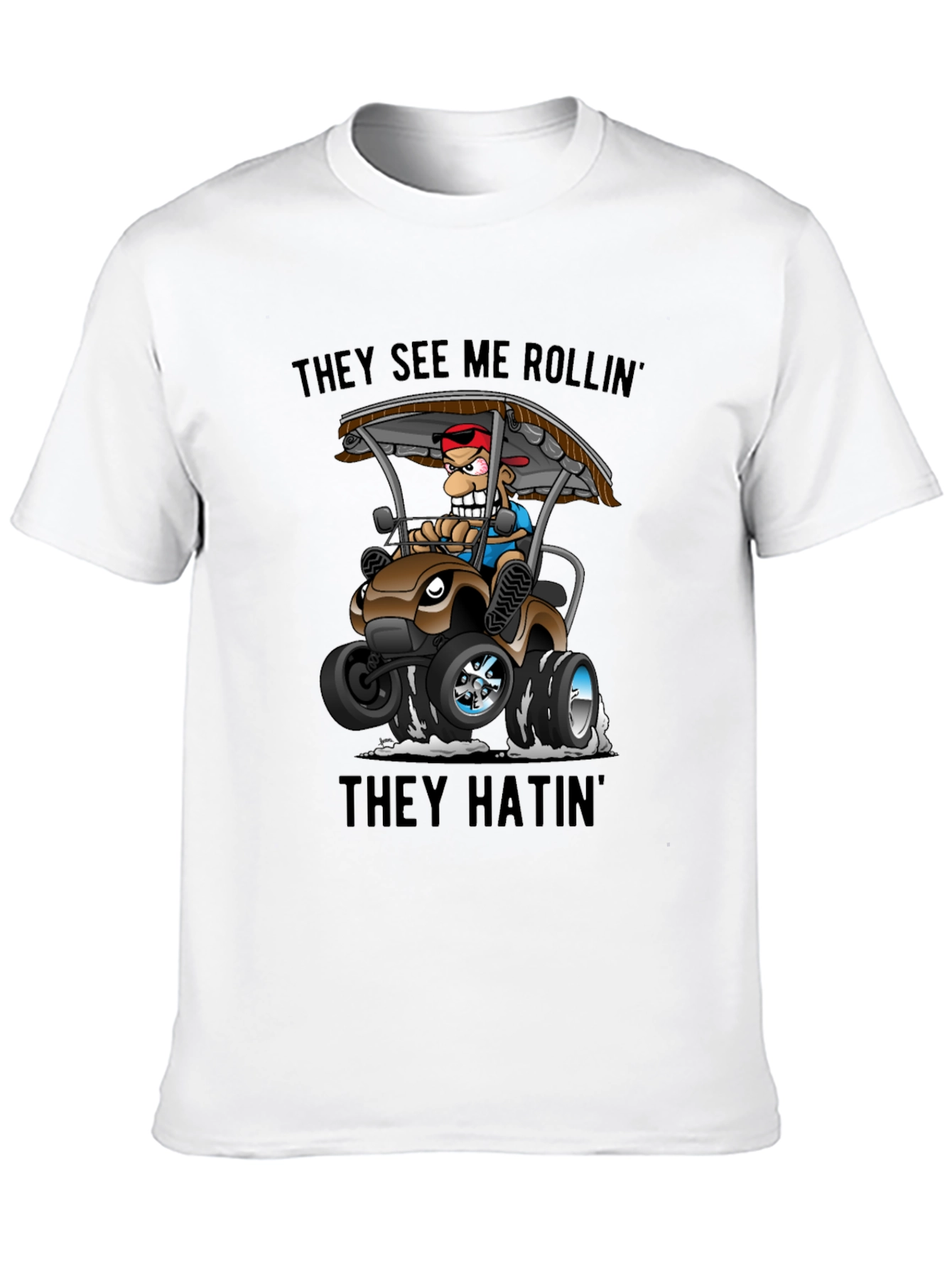 Black They See Me Rollin' T-Shirt view 10