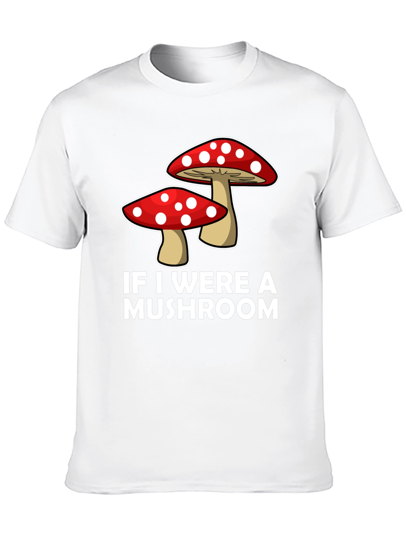 Black Mushroom Graphic Tee - Funny Men's Crew Neck T-Shirt view 10