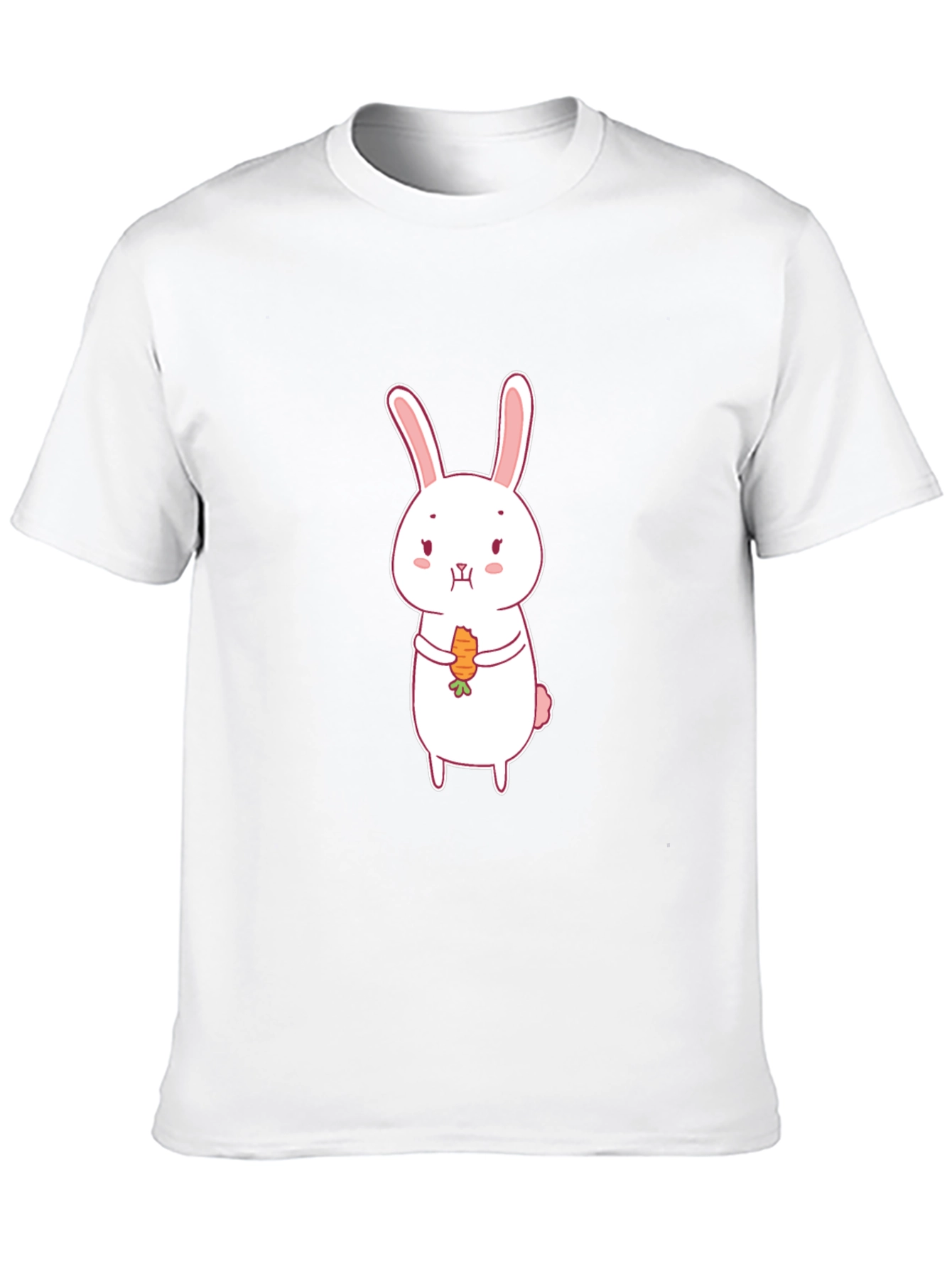 Black Cute Rabbit Carrot Graphic Black T-Shirt view 10
