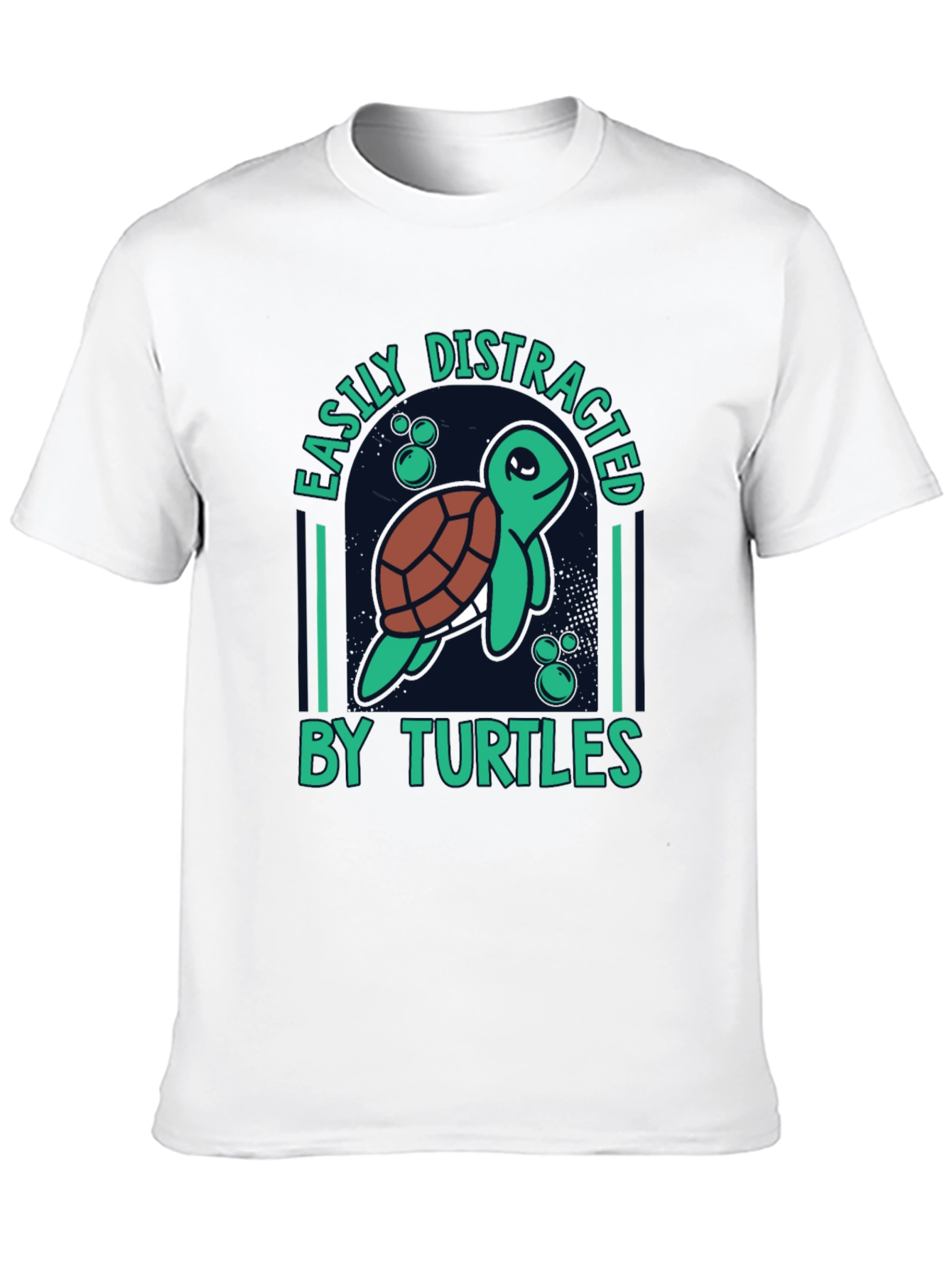 Black Easily Distracted by Turtles Graphic Tee view 10