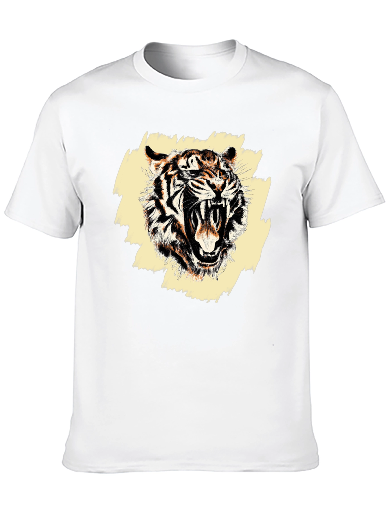 Black Roaring Tiger Graphic Tee - Men's Black T-Shirt view 10