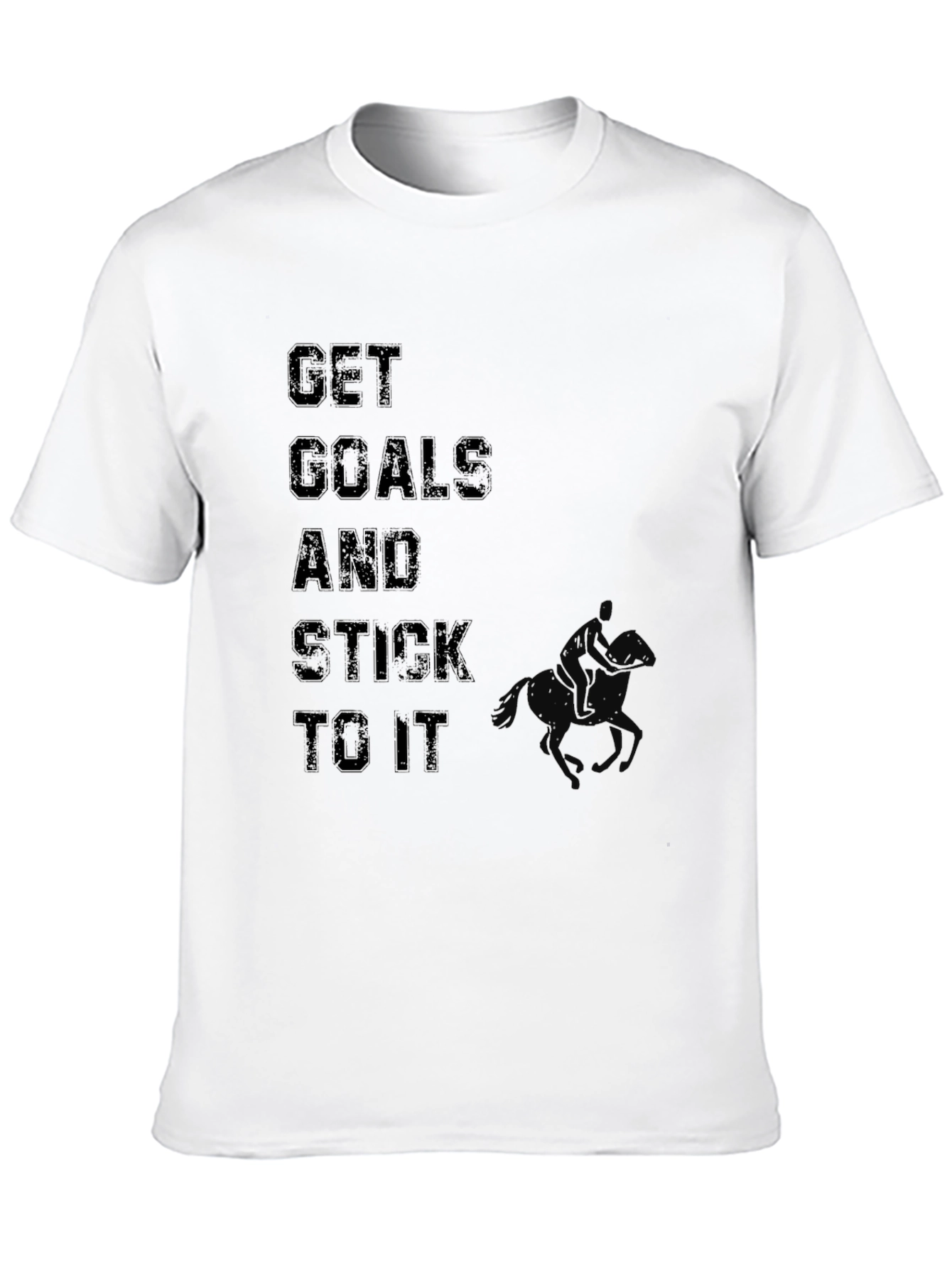 Black Get Goals & Stick to It - Graphic Black T-Shirt view 10