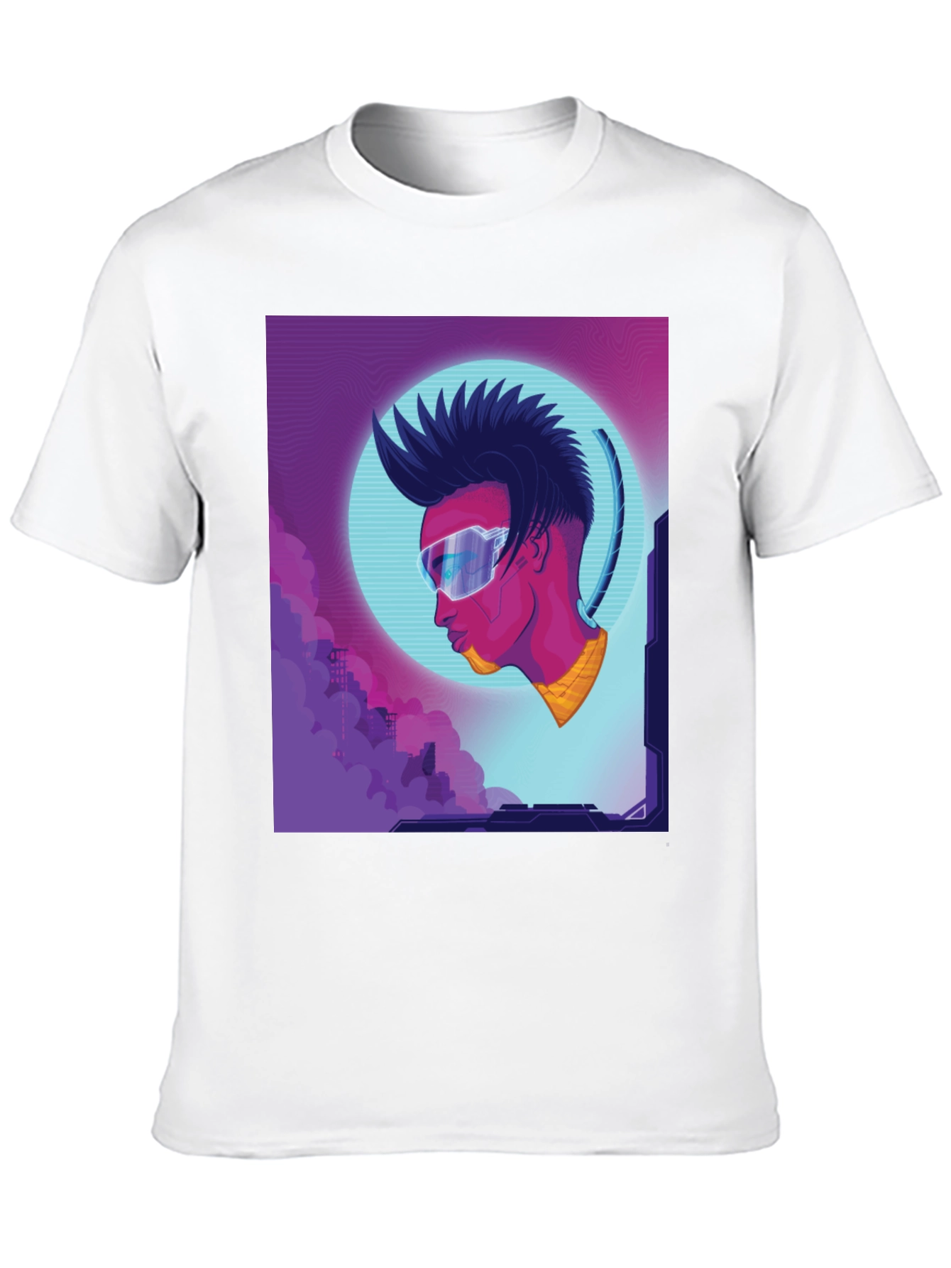 Black Cyberpunk T-Shirt - Futuristic Style view 10