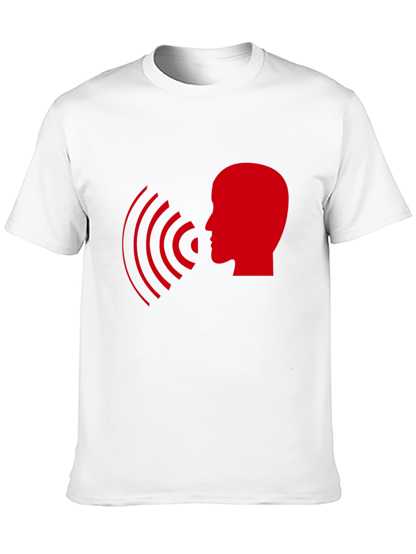 Black Statement T-Shirt - Red Head with Soundwaves Design view 10