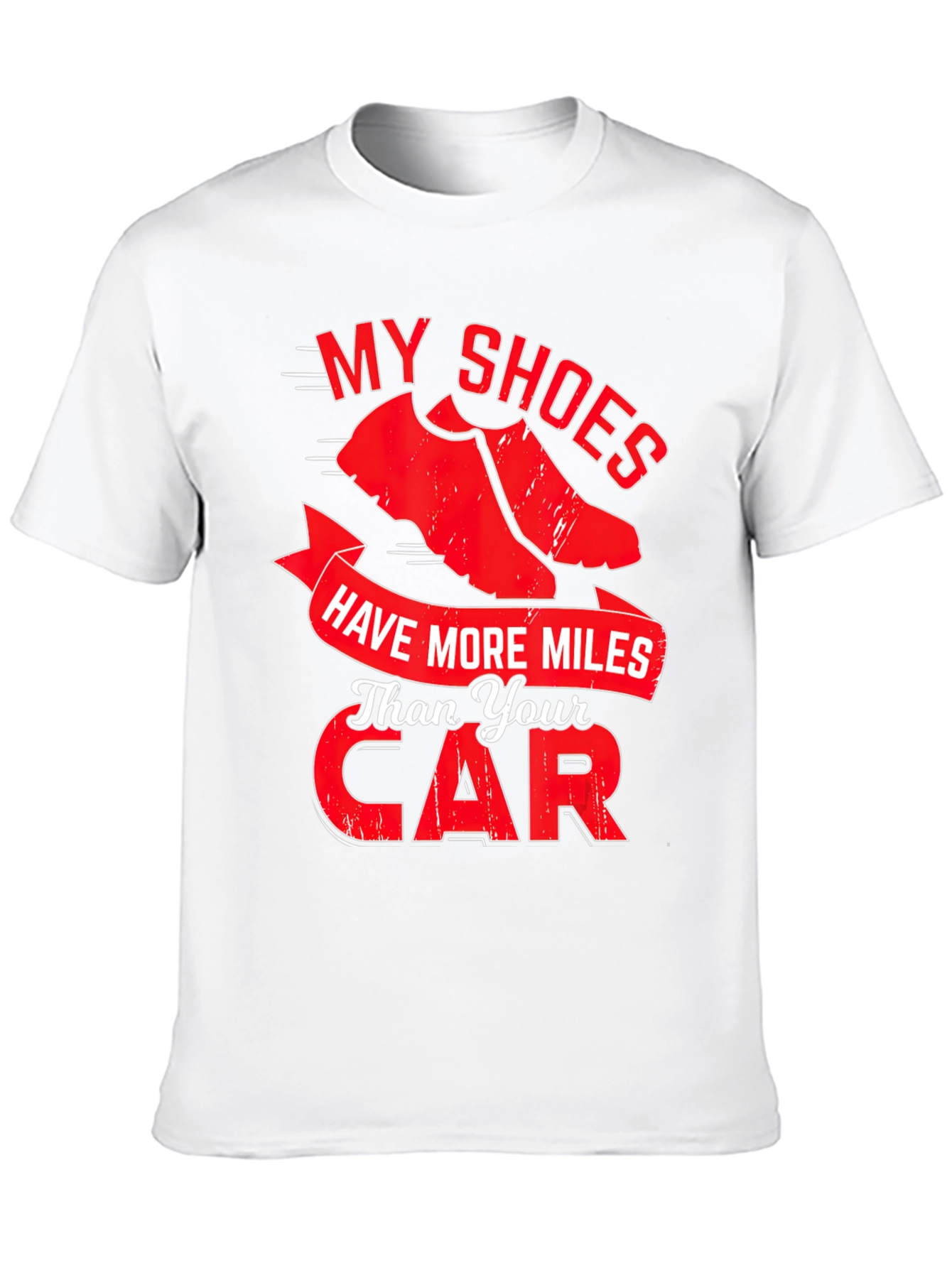 Black My Shoes Have More Miles Than Your Car Graphic Tee view 10