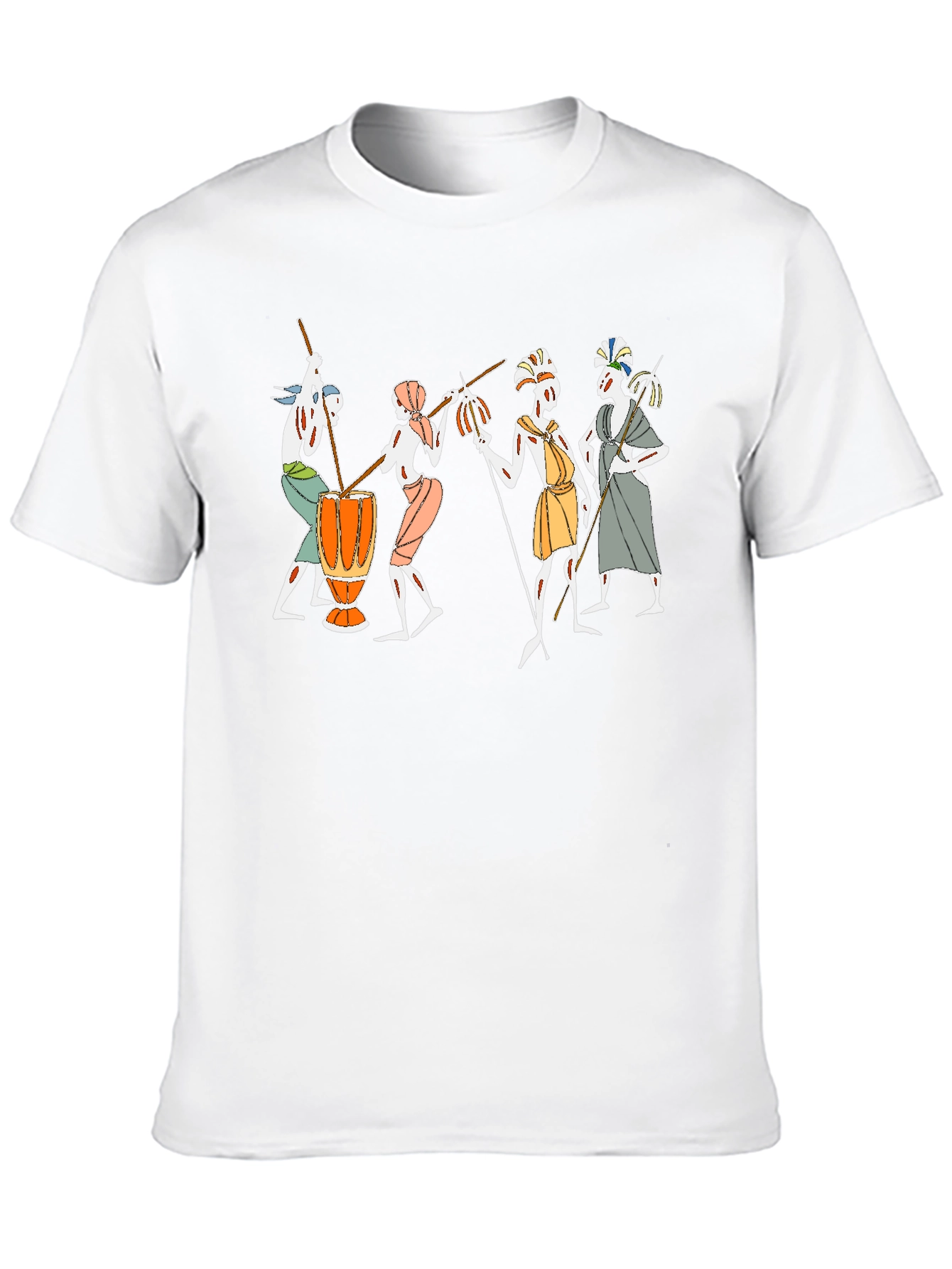 Black Tribal Music T-Shirt - Black Cotton Tee view 10