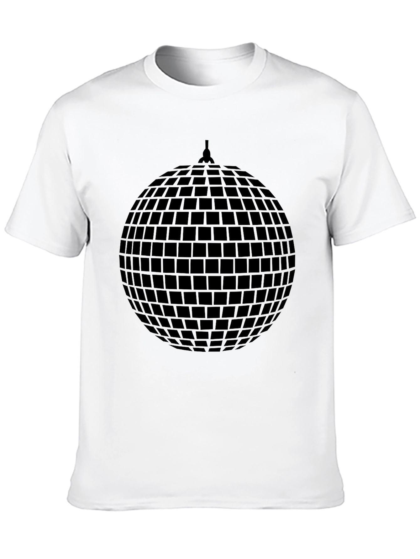 Black Retro Disco Ball Graphic Tee - Black Cotton T-Shirt view 10