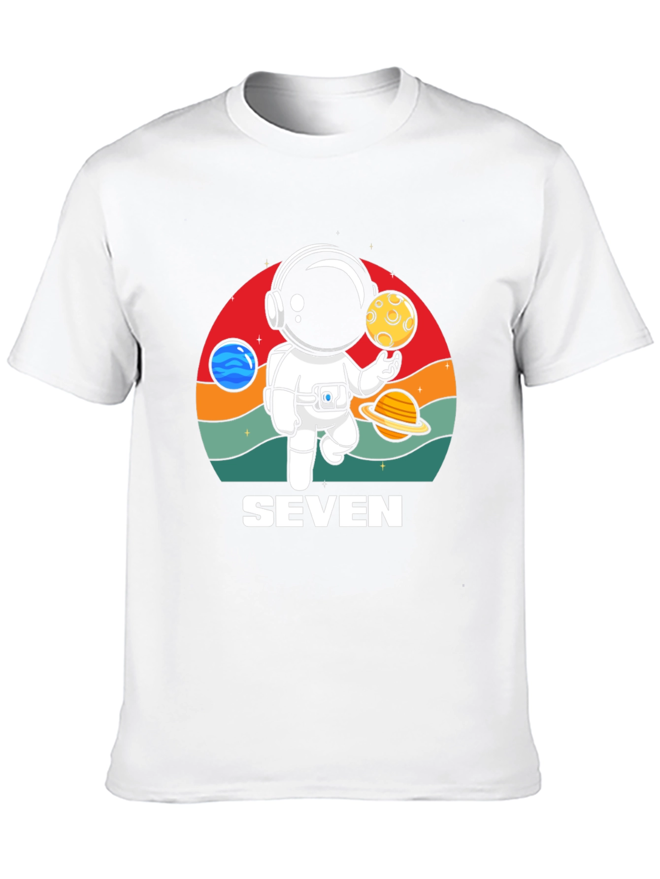 Black Astronaut Seven T-Shirt - Birthday Tee view 10