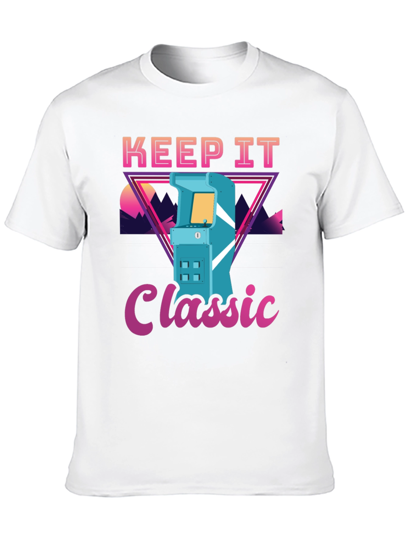 Black Keep It Classic Retro Arcade Game T-Shirt view 10