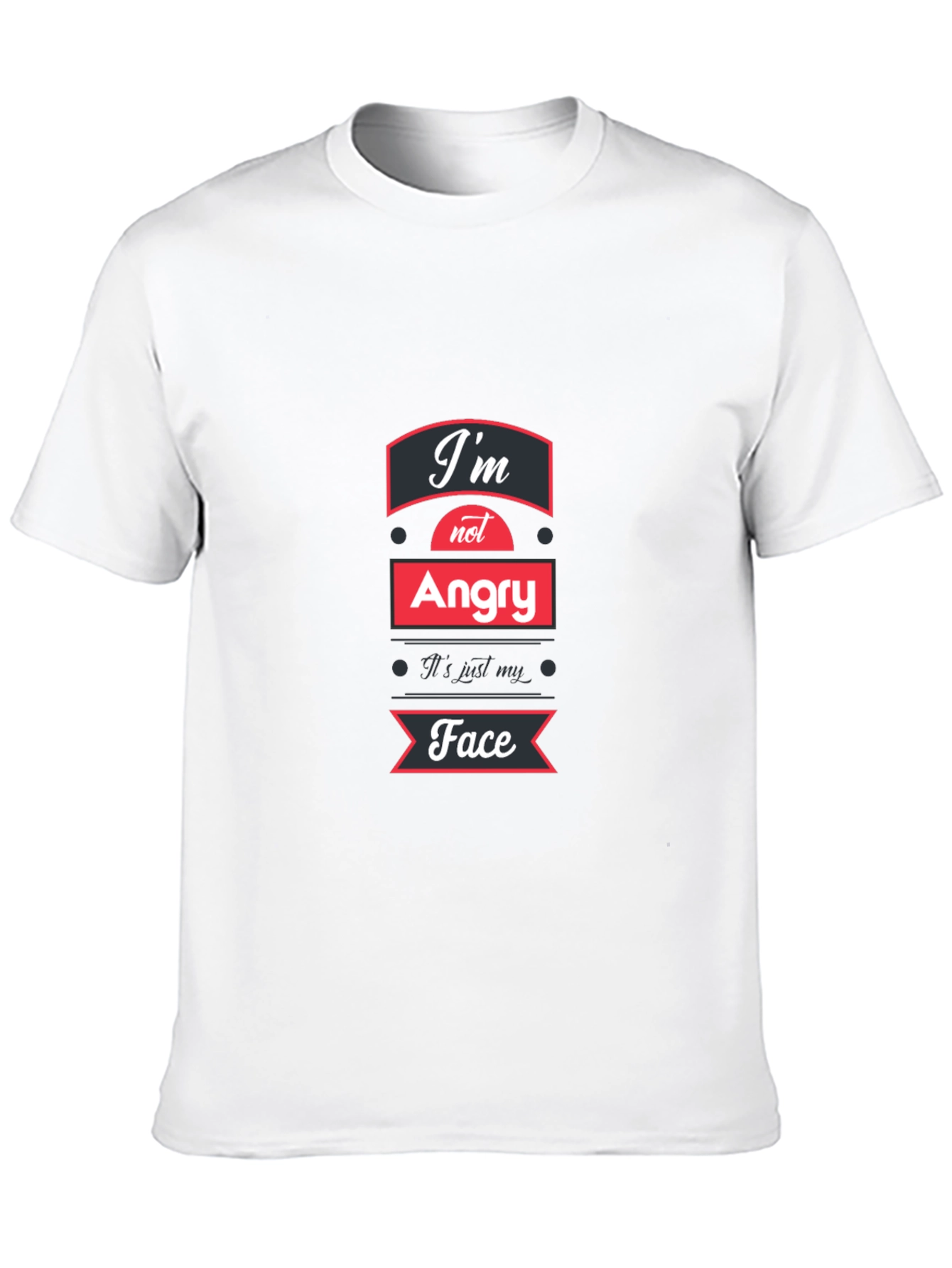 Black I'm Not Angry T-Shirt - Funny Graphic Tee view 10