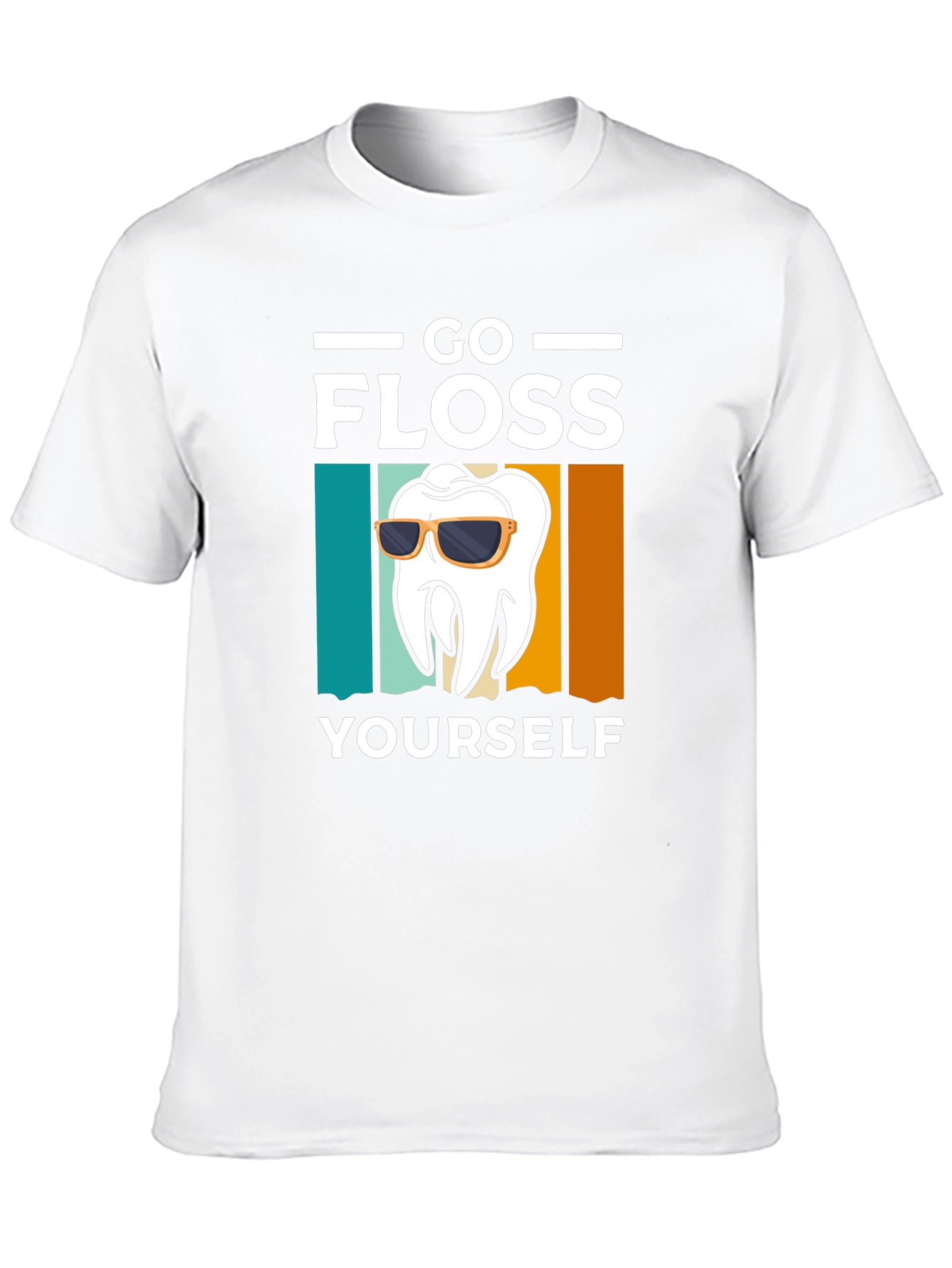 Black Go Floss Yourself T-Shirt - Funny Dental Hygiene Tee view 10