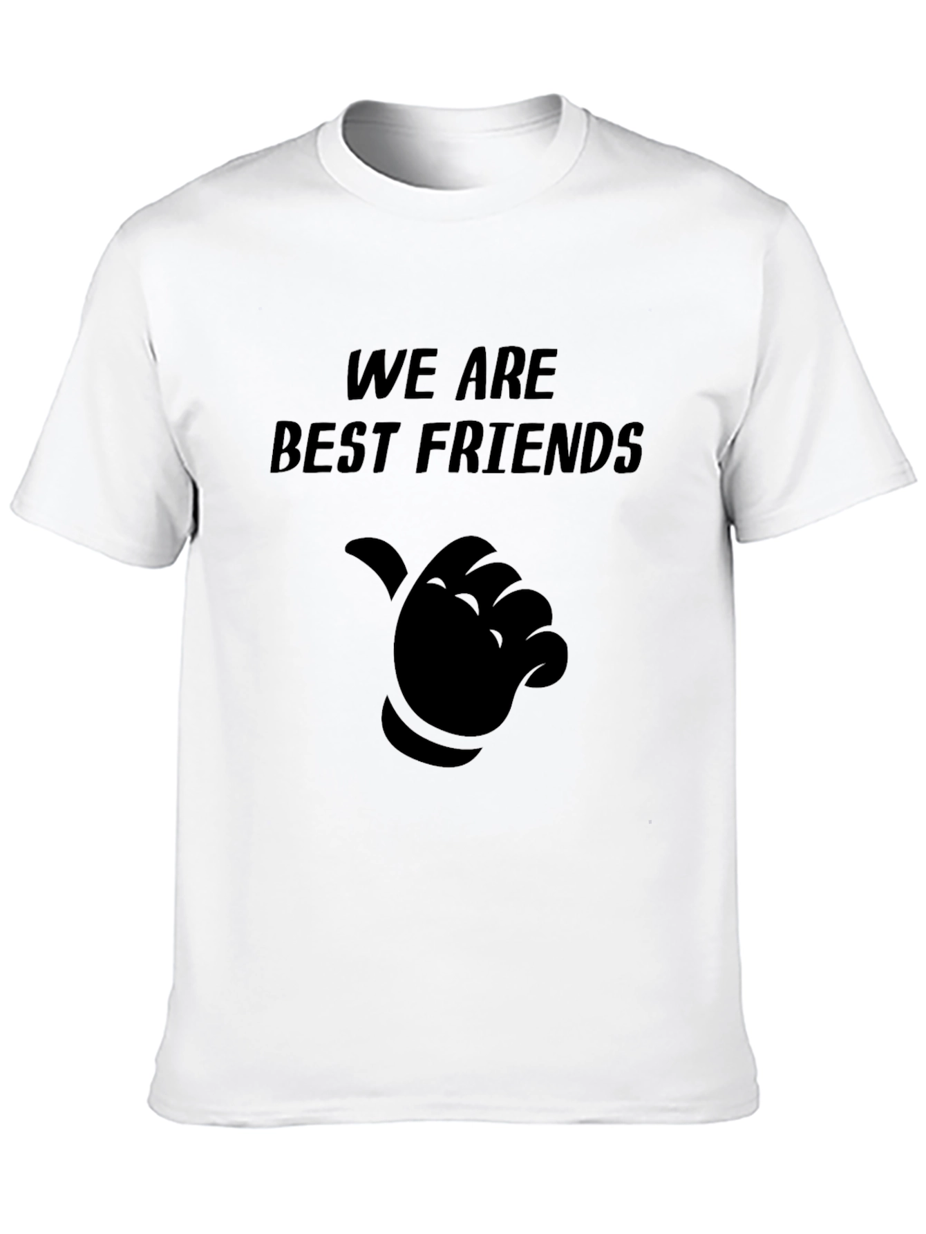 Black Best Friends T-Shirt - Black Crew Neck Tee view 10