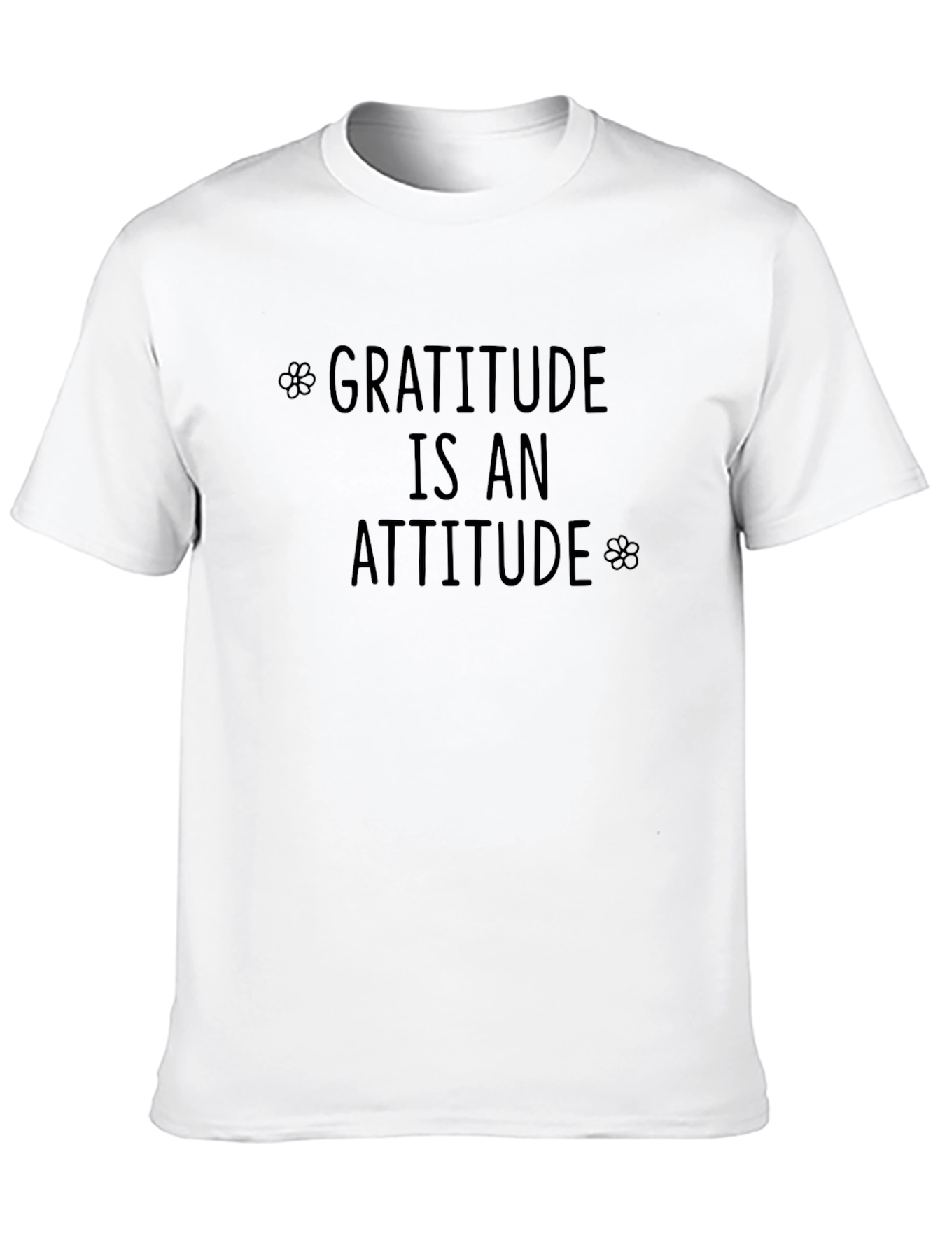 Black Gratitude Attitude Black Cotton Tee view 10