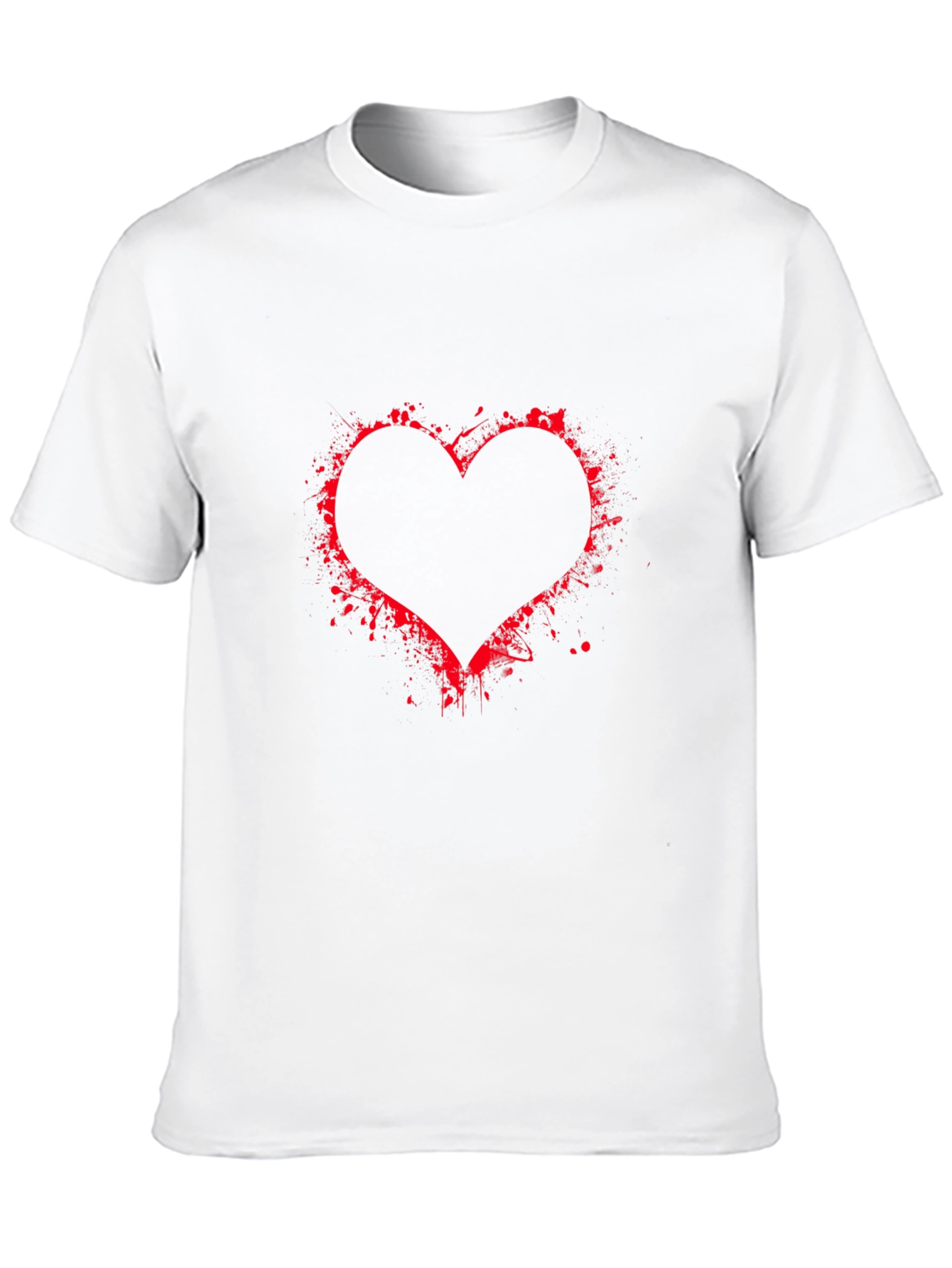 Black Red Splatter Heart Black Tee view 10