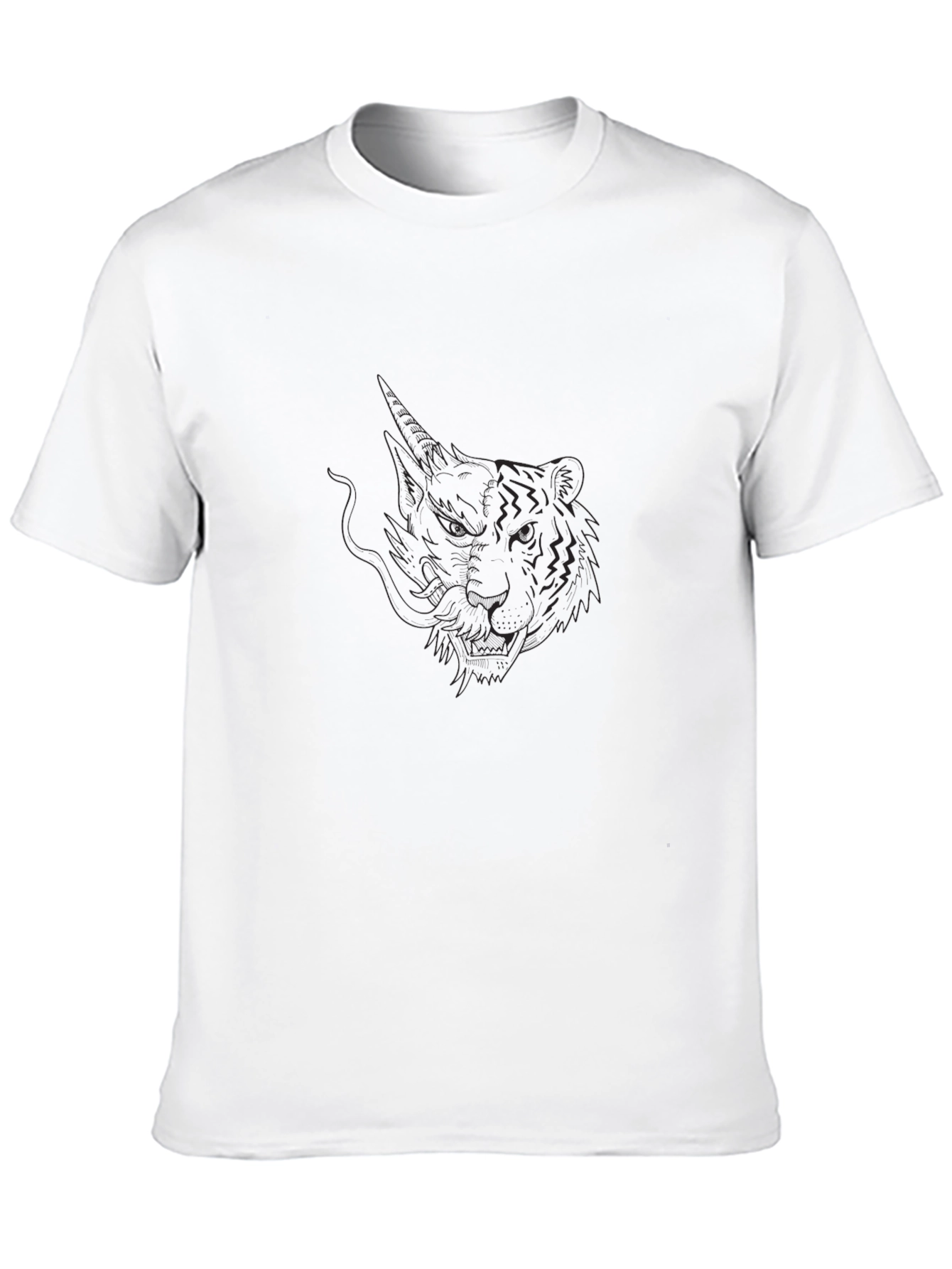 Black Men's Black Graphic Tee - Tiger view 10