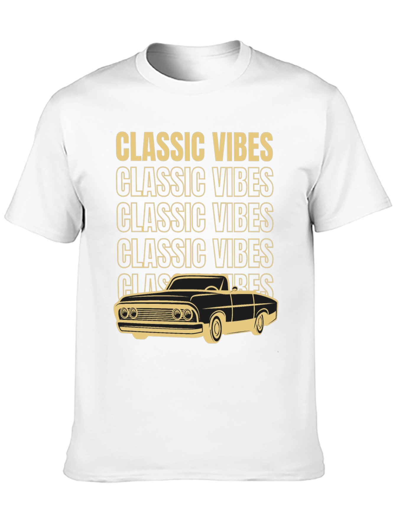 Black Classic Vibes Car Graphic T-Shirt view 10