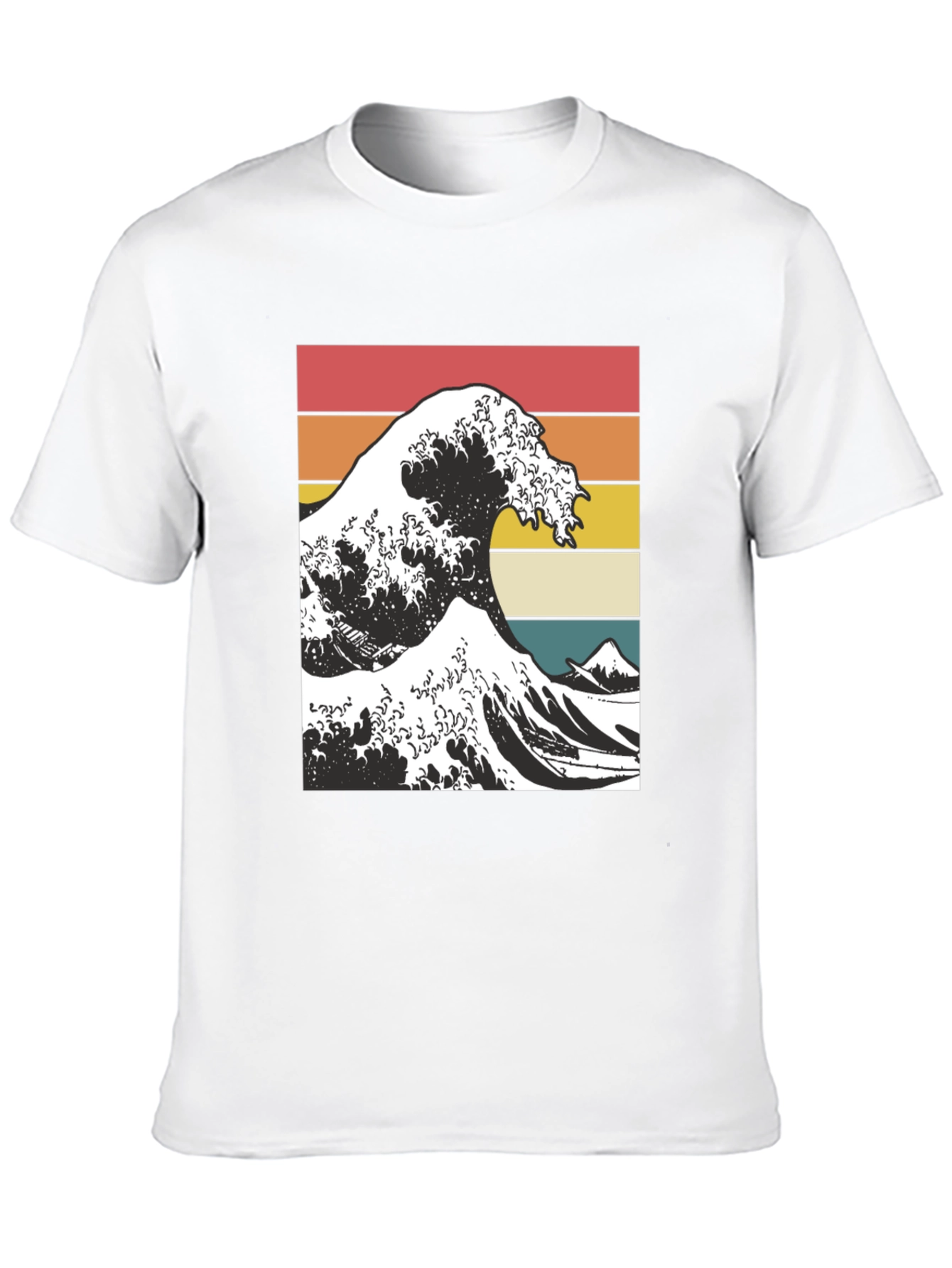 Black Vintage Wave T-Shirt - Retro Style view 10
