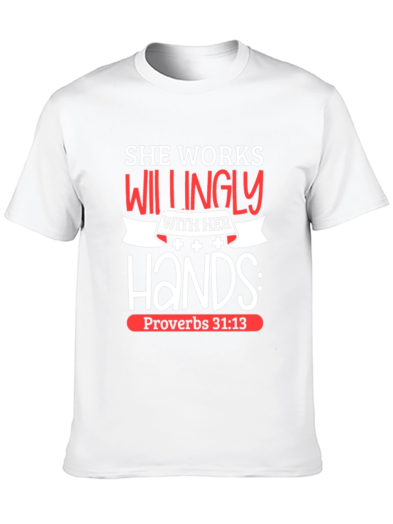 Black She Works Willingly T-Shirt Proverbs 31:13 Christian Tee view 10
