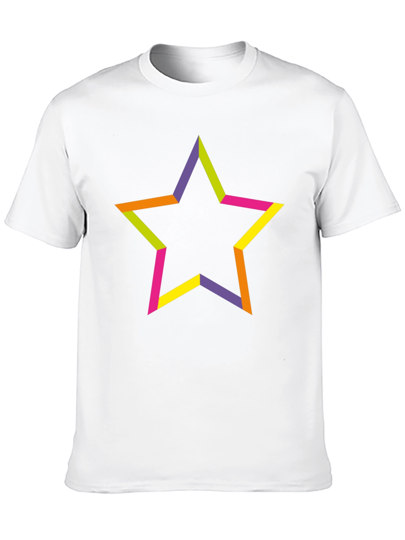 Black Colorful Star Graphic Black T-Shirt view 10