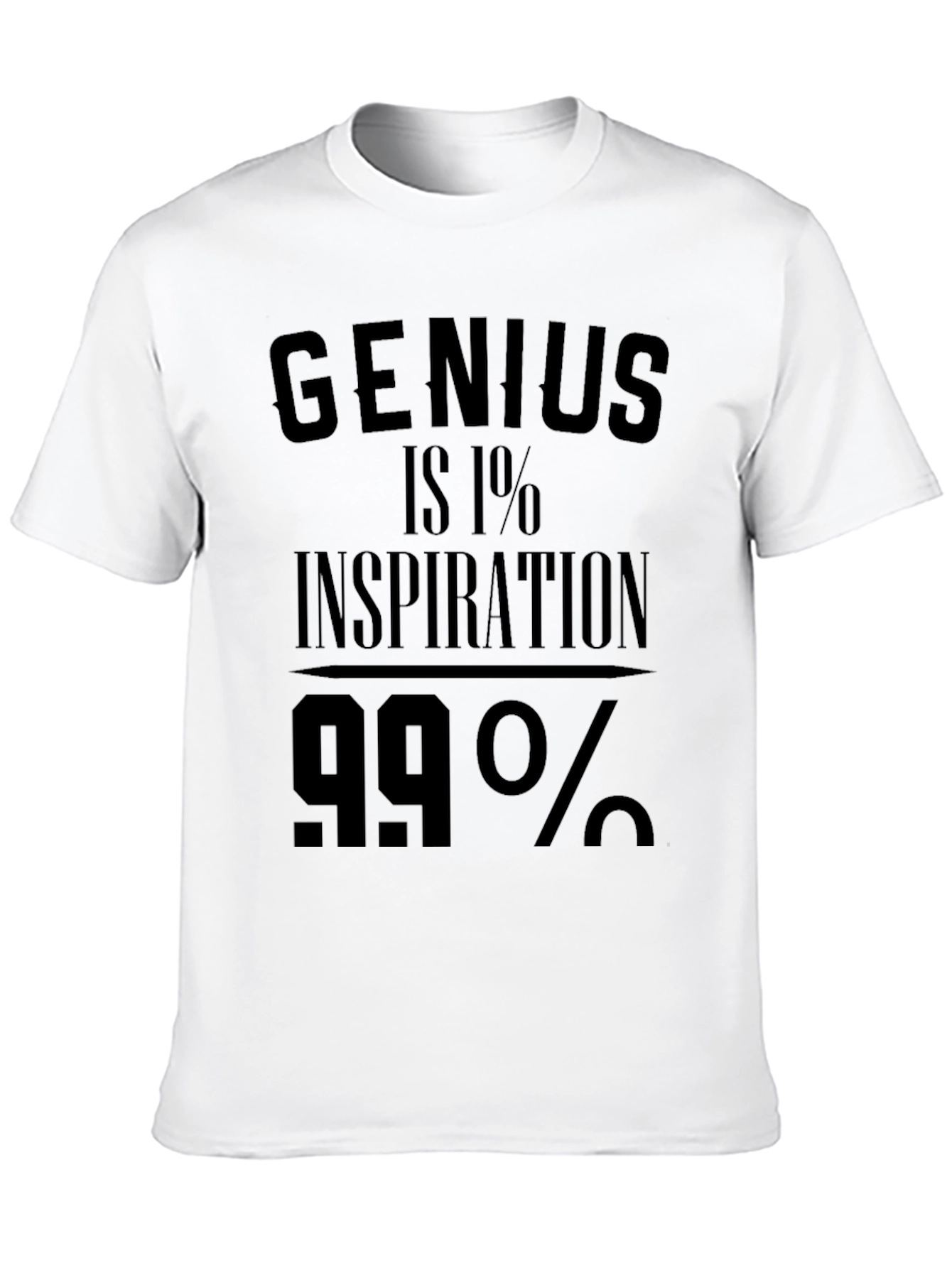 Black Genius Inspiration T-Shirt - Black Crew Neck Tee view 10