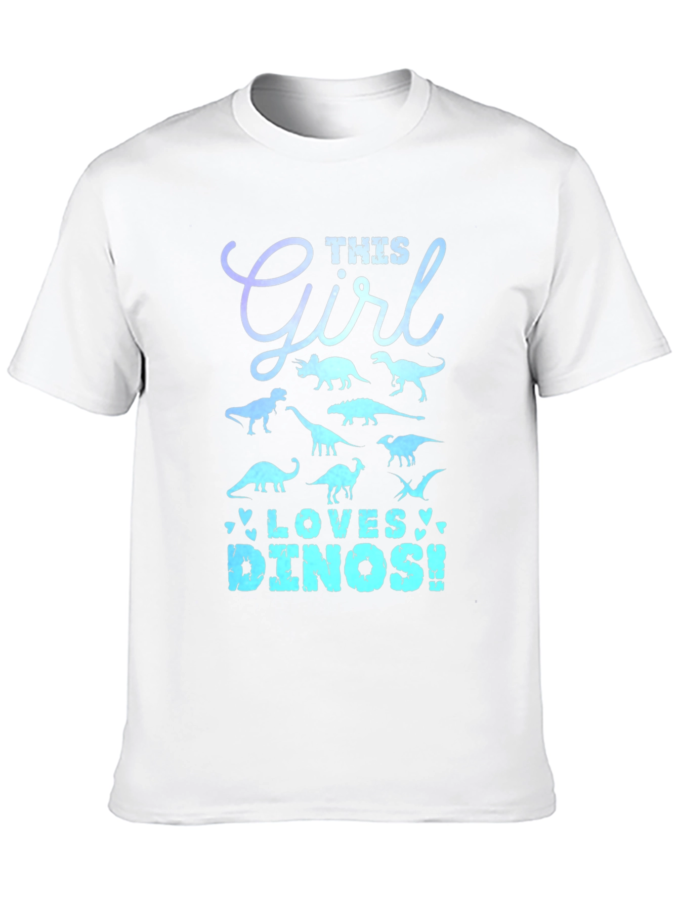 Black This Girl Loves Dinos T-Shirt - Dinosaur Lover Tee view 10