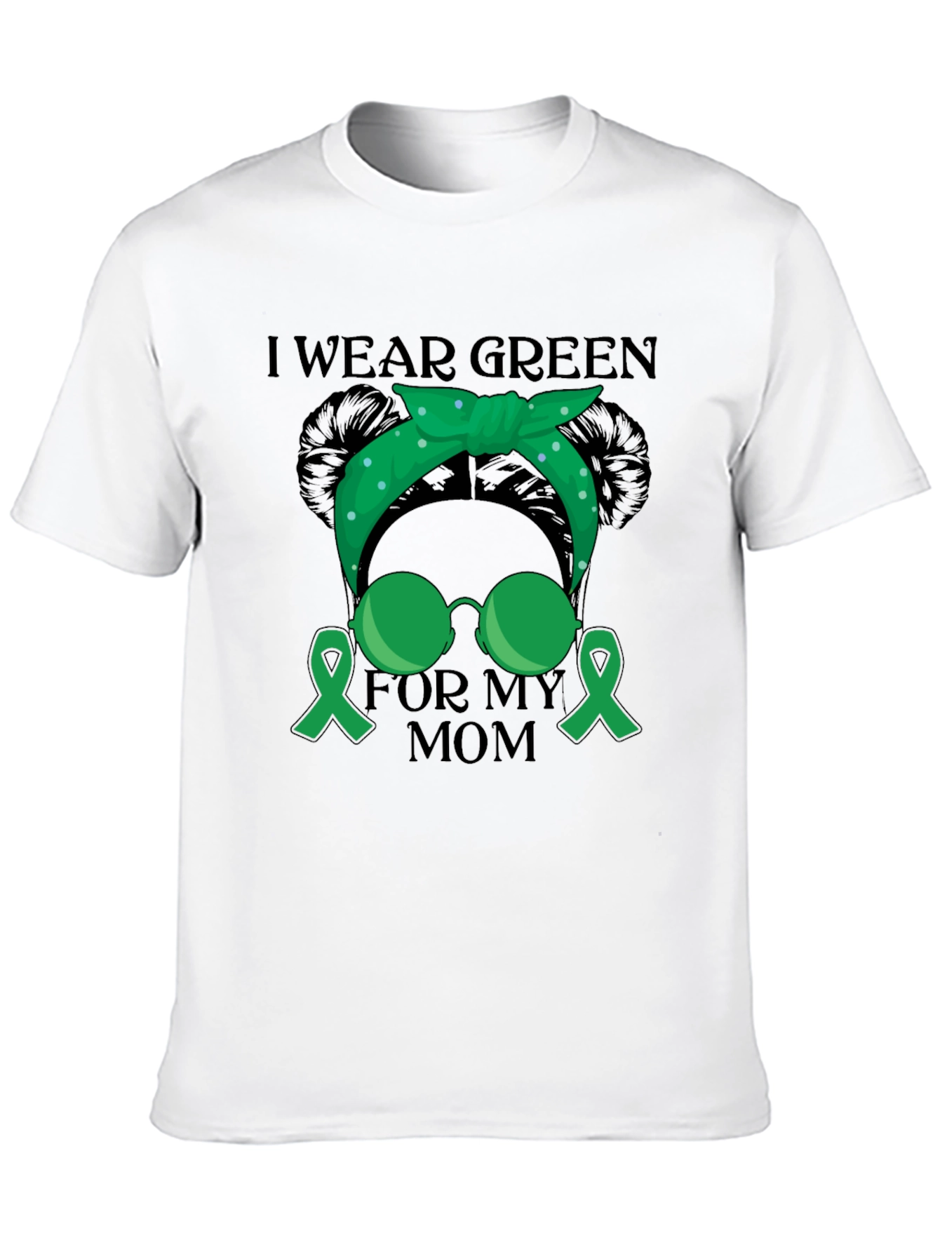 Black I Wear Green For My Mom Awareness T-Shirt view 10