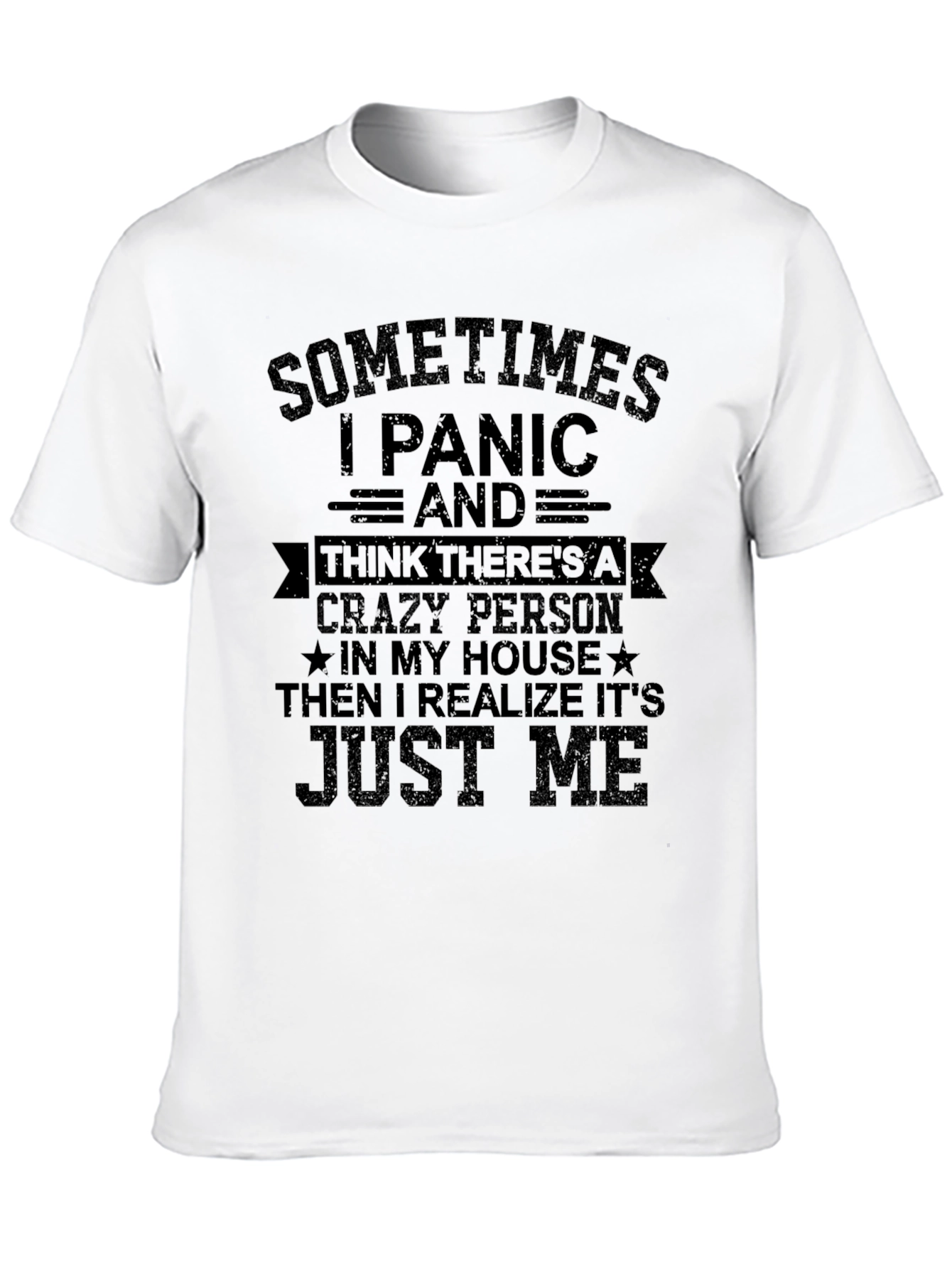 Black Crazy Person Funny Graphic T-Shirt view 10