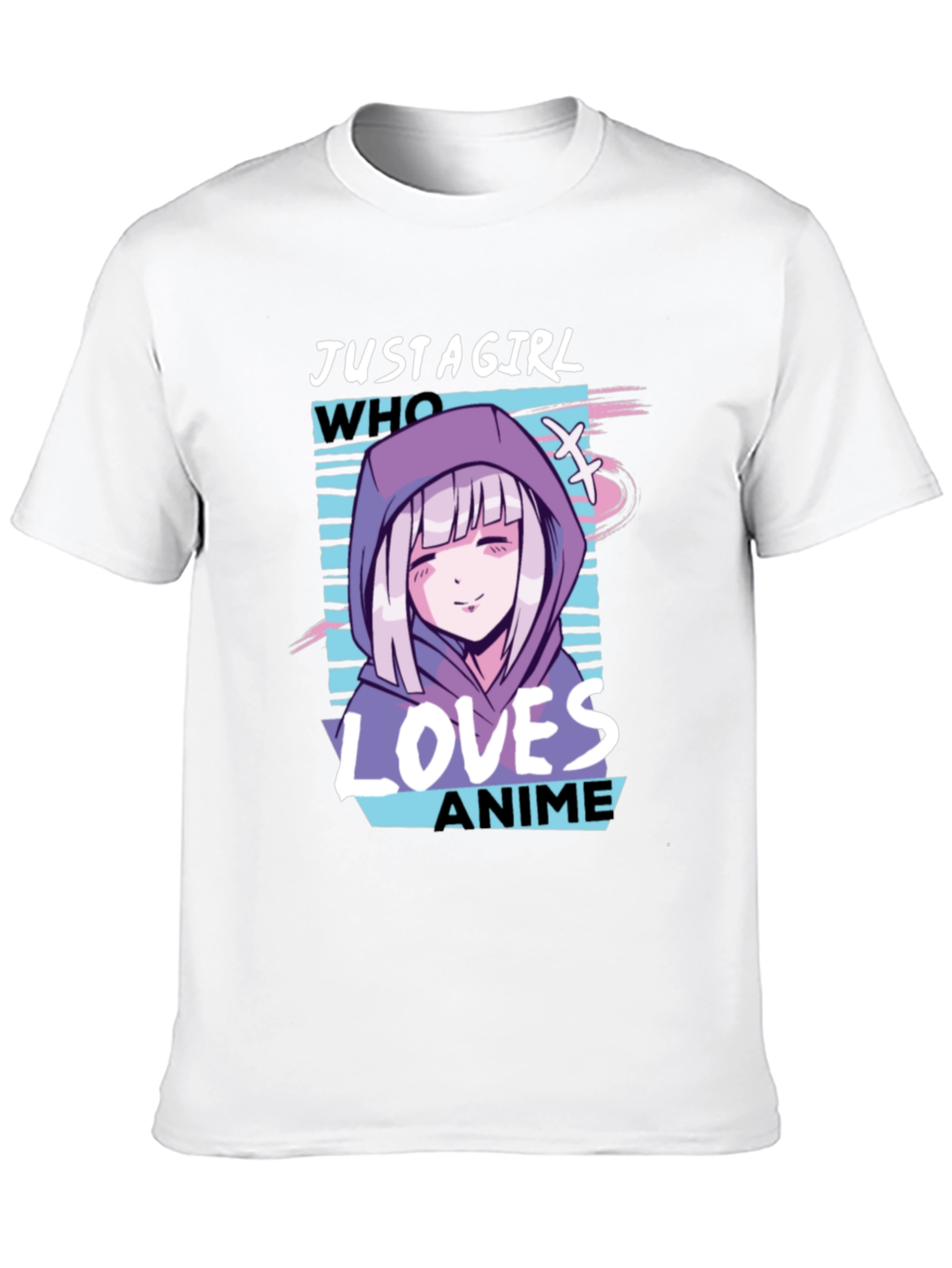 Black Anime Girl Graphic Tee - Just a Girl Who Loves Anime view 10