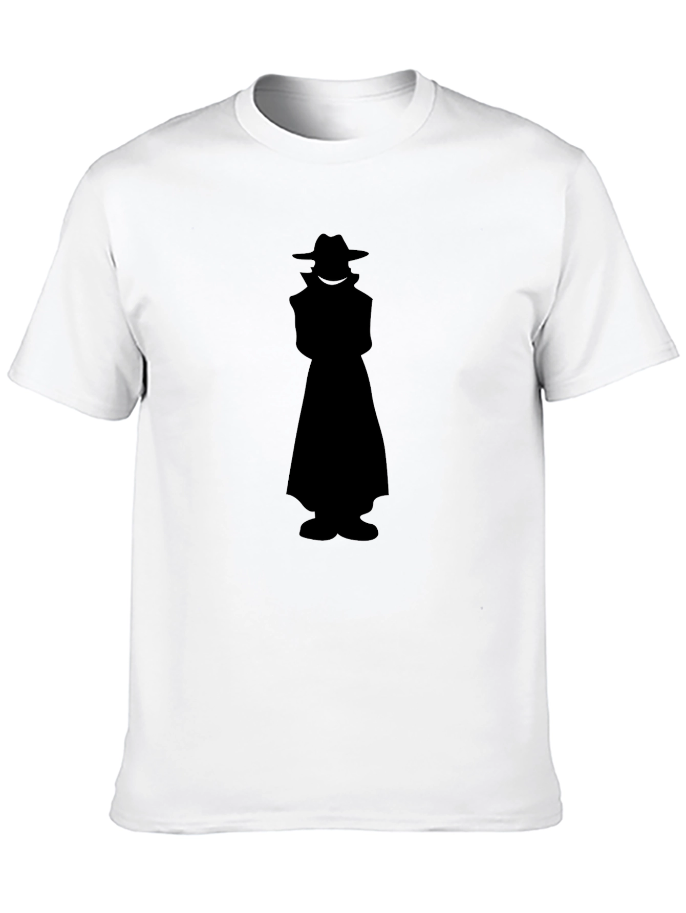Black Mysterious Man Silhouette Black T-Shirt view 10