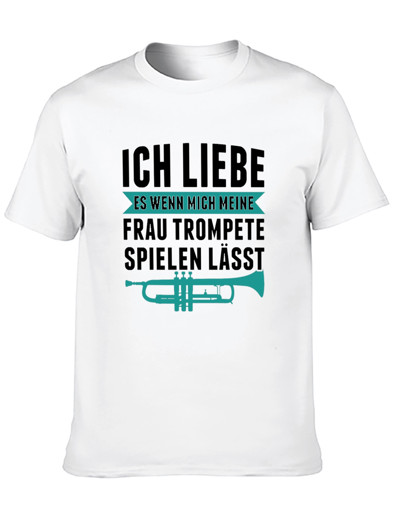 Black Funny Trumpet Player T-Shirt - I Love My Wife! view 10