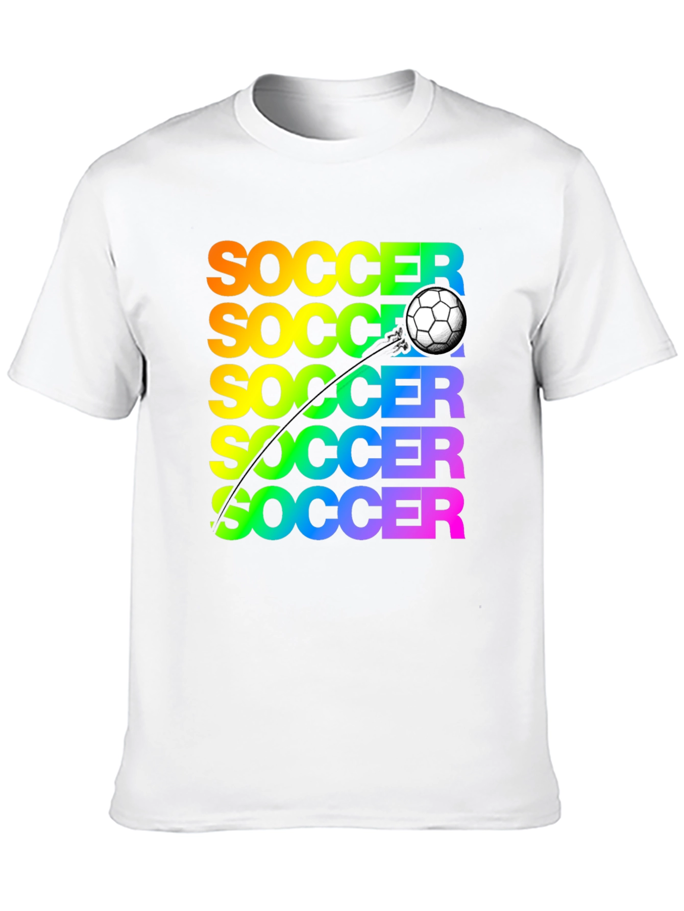 Black Soccer Rainbow Graphic T-Shirt view 10