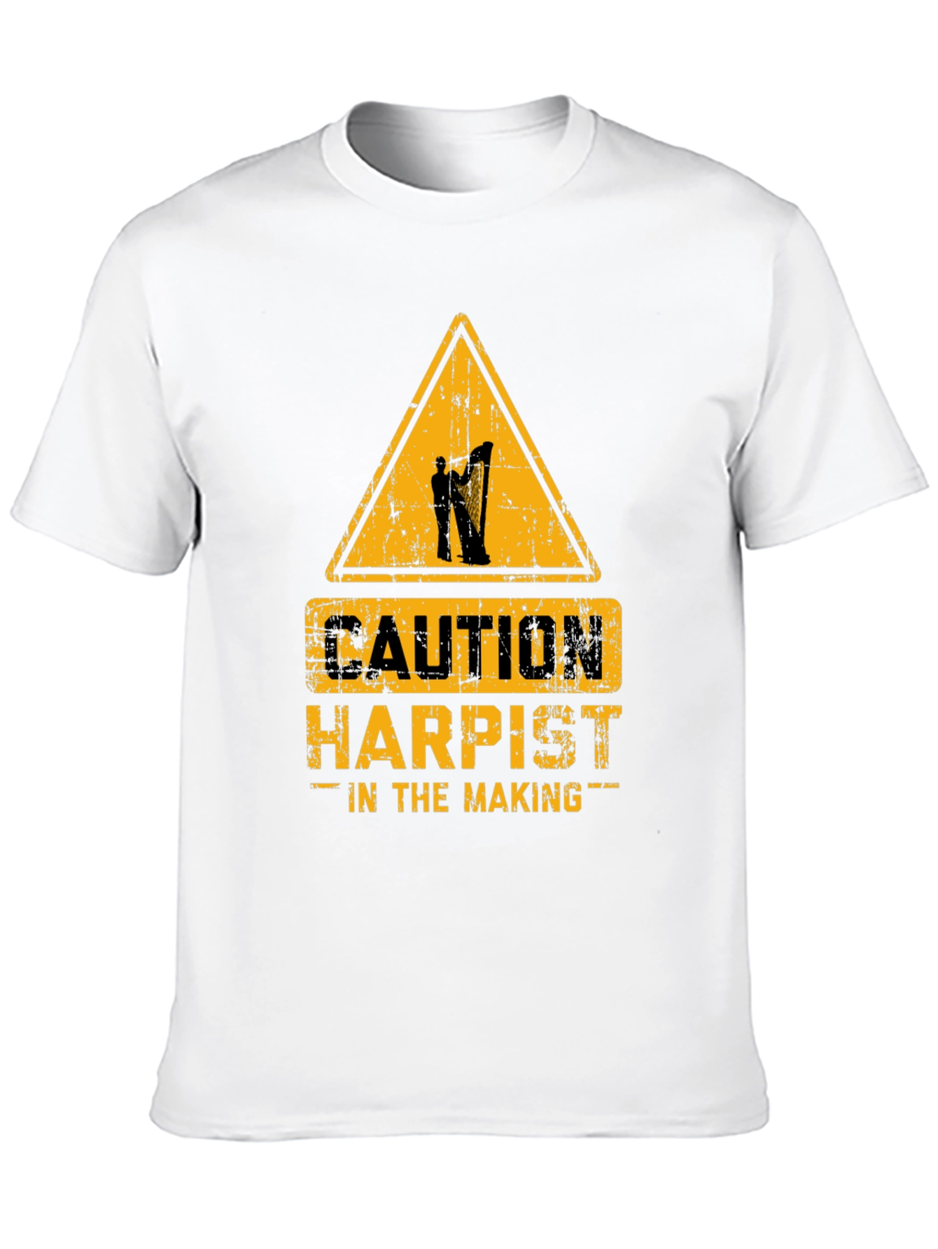 Black Caution Harpist In The Making Graphic T-Shirt view 10