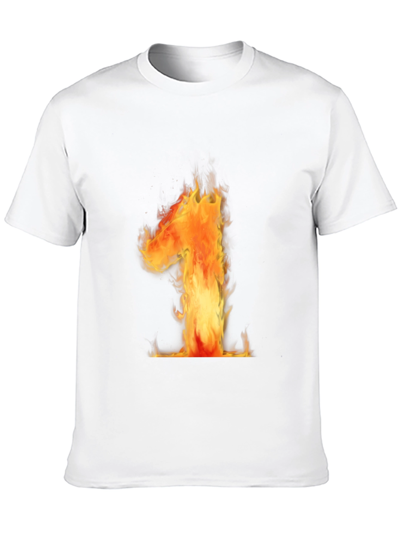 Black Fiery Number One Graphic Tee - Black Cotton T-Shirt view 10