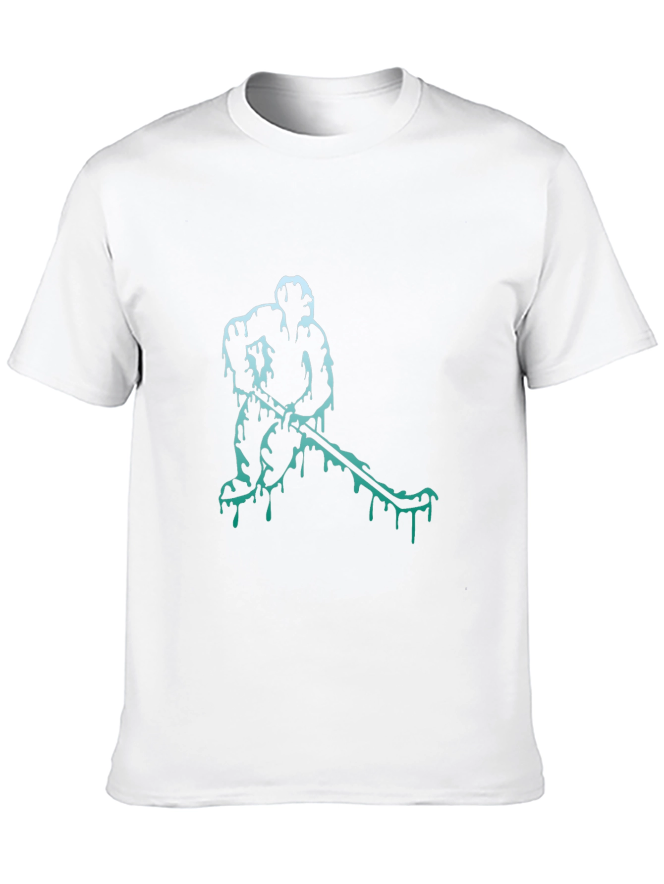Black Hockey Player Graphic Tee - Cool Drip Design view 10