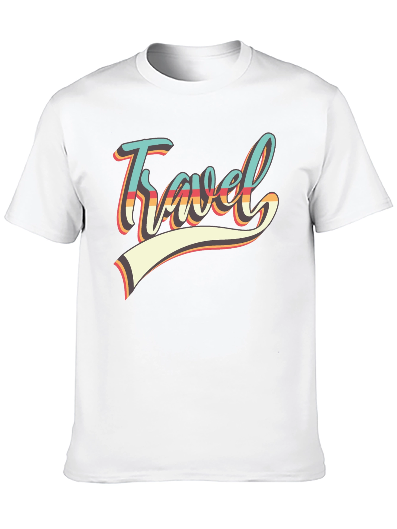 Black Retro Travel Graphic Tee - Black Cotton Shirt view 10