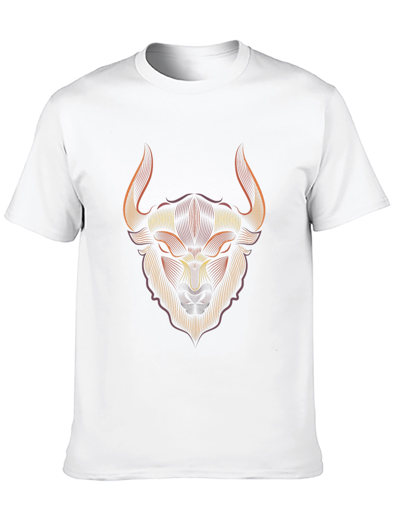 Black Line Art Bull Graphic Tee - Stylish Men's Black T-Shirt view 10