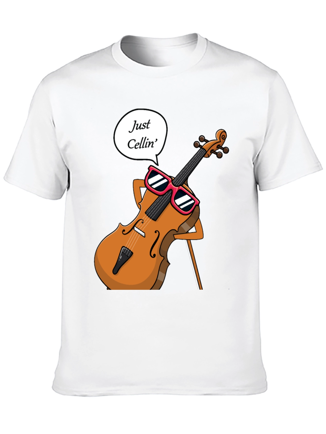 Black Just Cellin' T-Shirt - Musician Humor Tee view 10