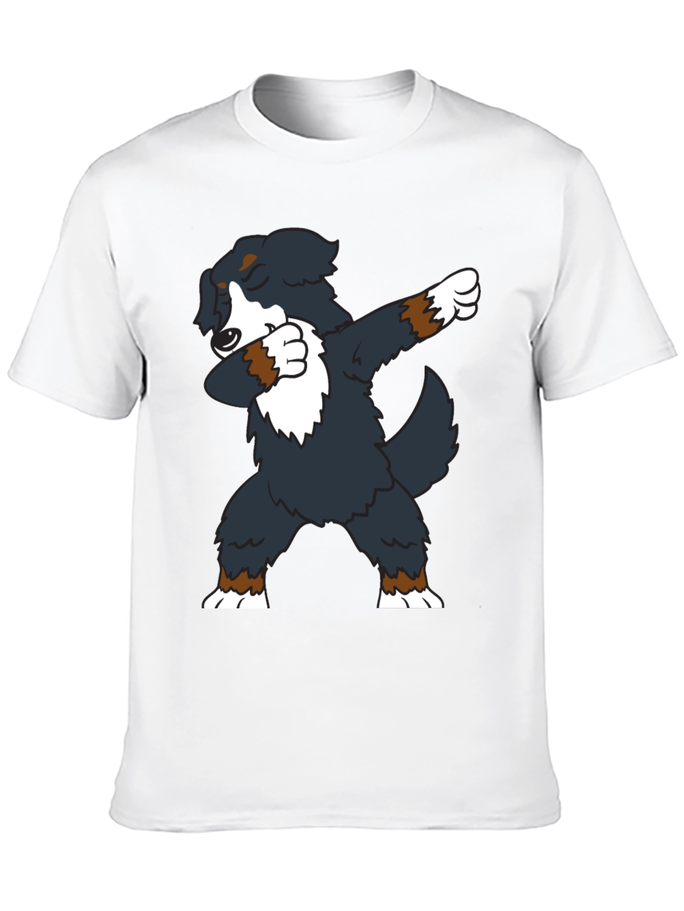 Black Dabbing Dog Graphic Tee - Black Crew Neck view 10