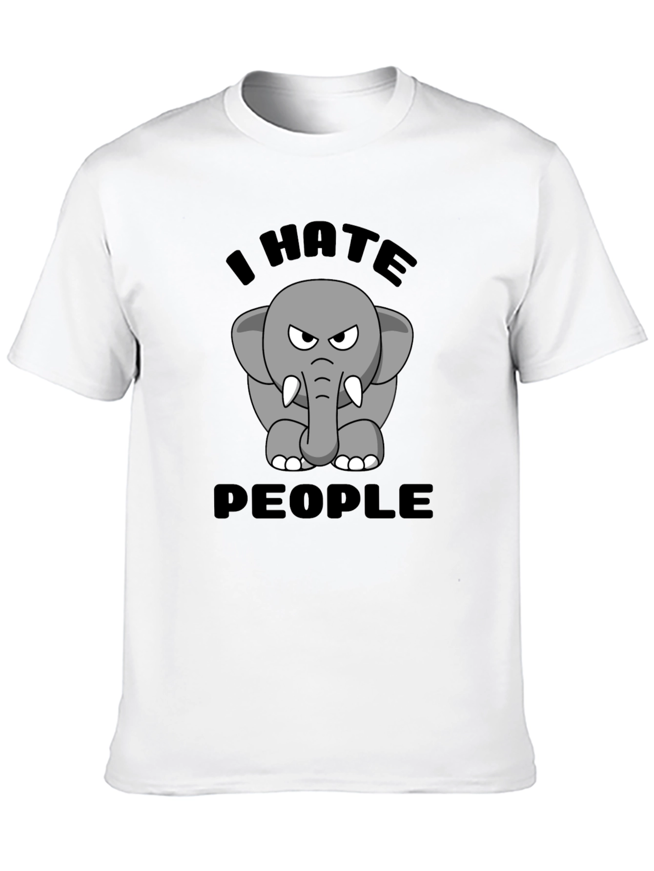 Black I Hate People Elephant Graphic T-Shirt view 10