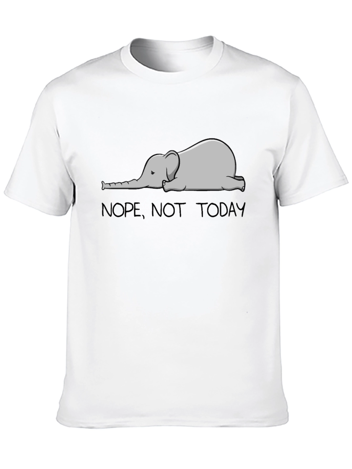 Black Nope Not Today Elephant Graphic T-Shirt view 10
