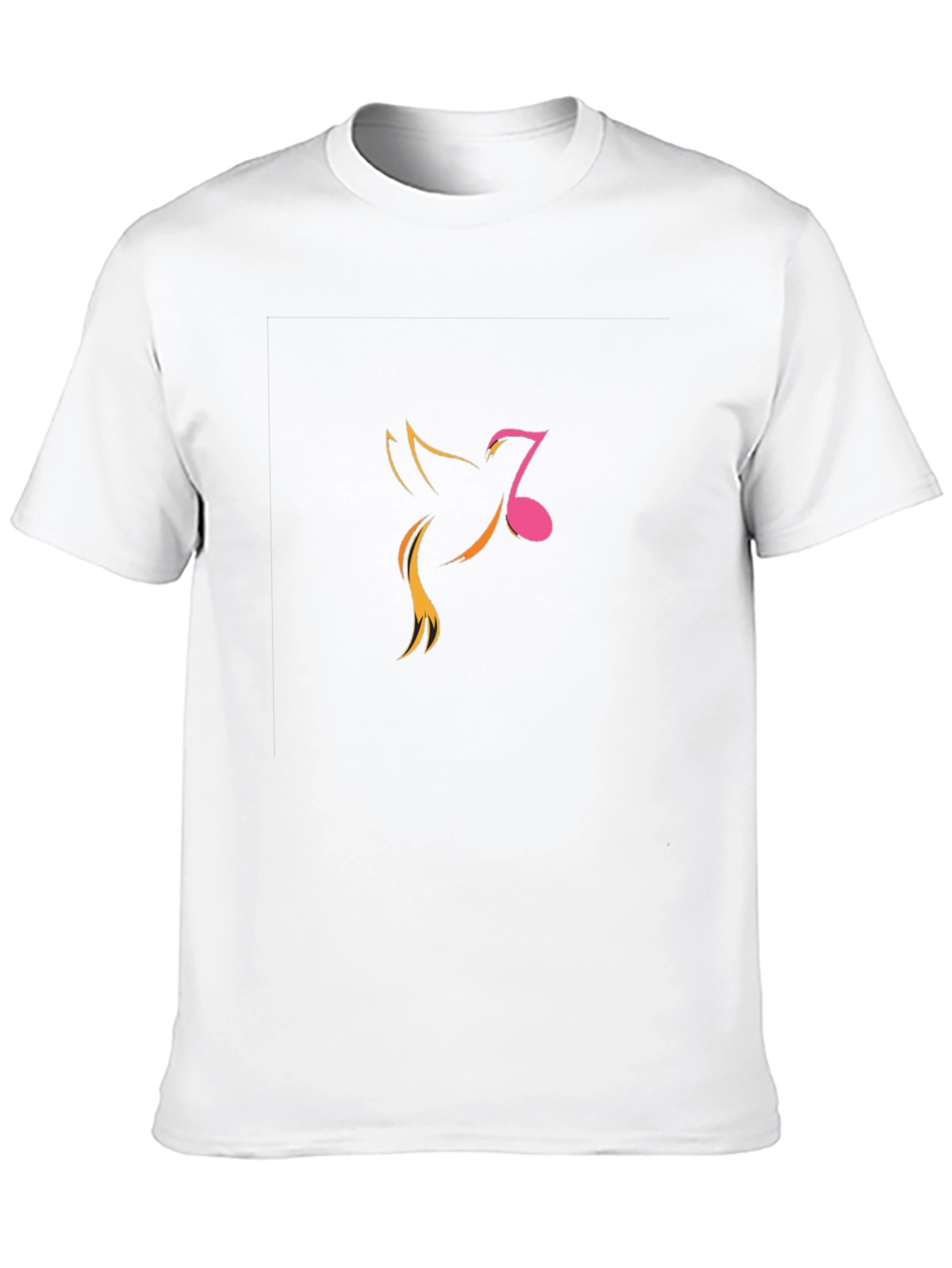 Black Men's Black Graphic Tee - Music Note Bird Design view 10