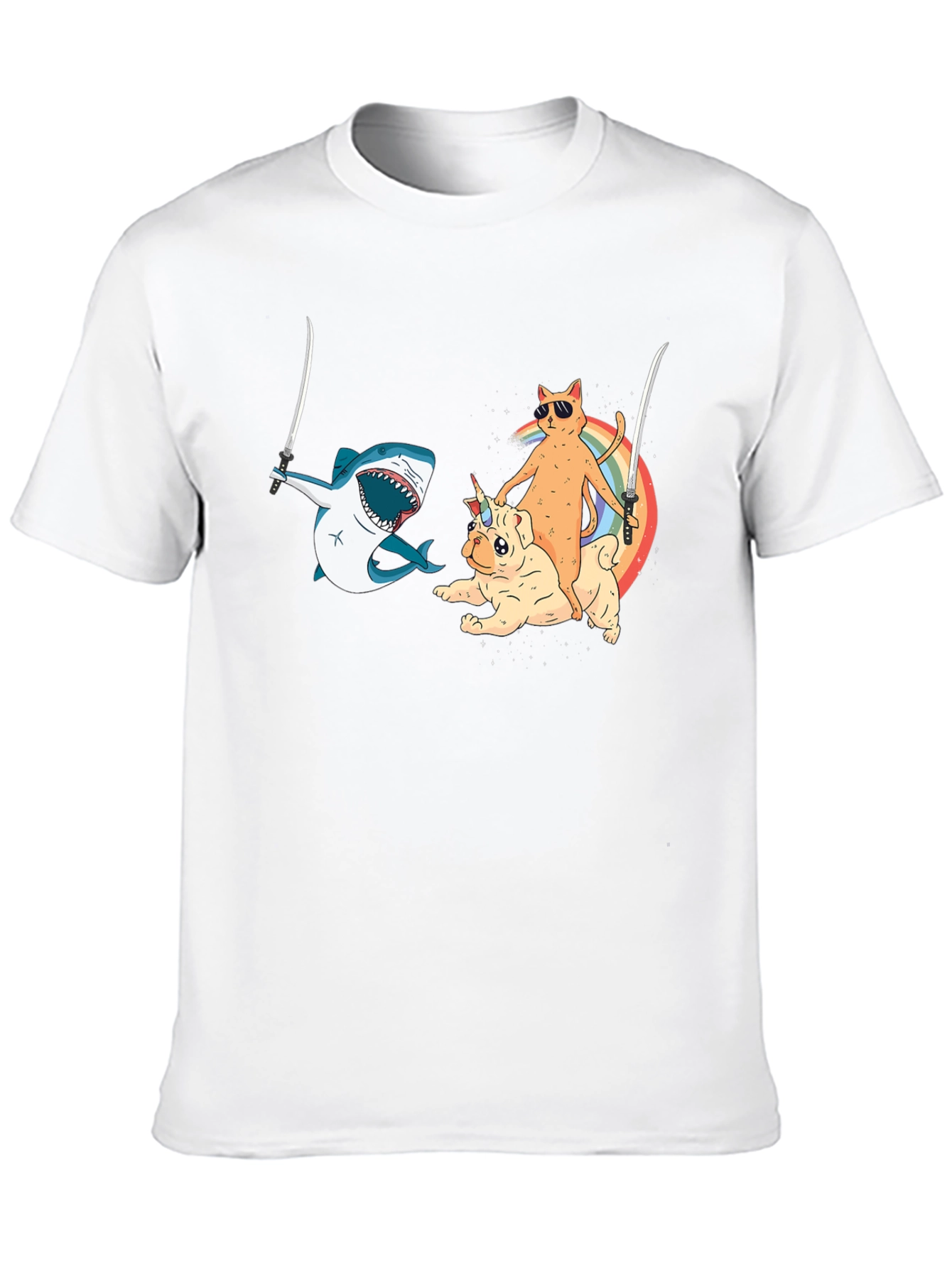 Black Humorous Animal Ninja T-Shirt view 10