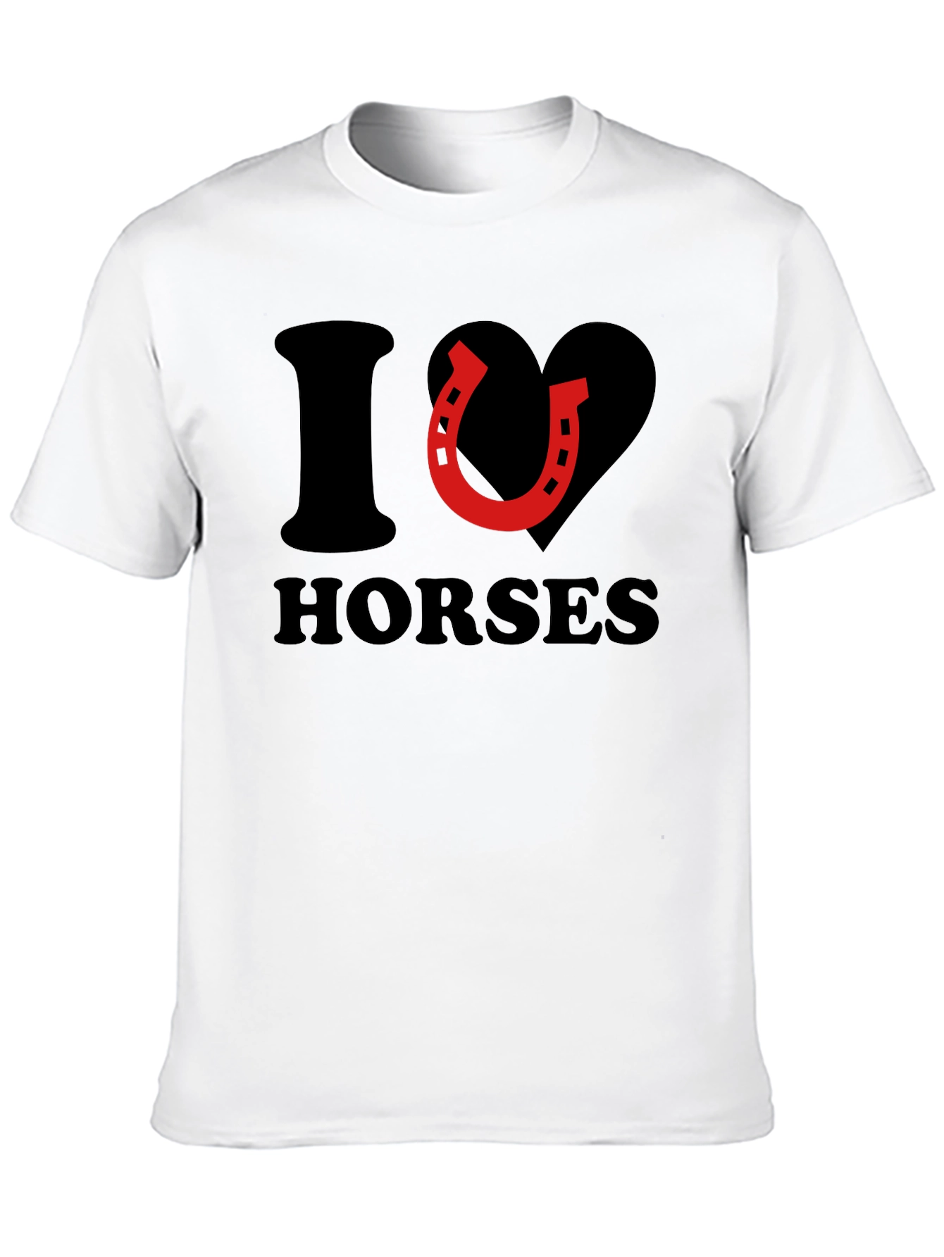 Black I Love Horses T-Shirt view 10