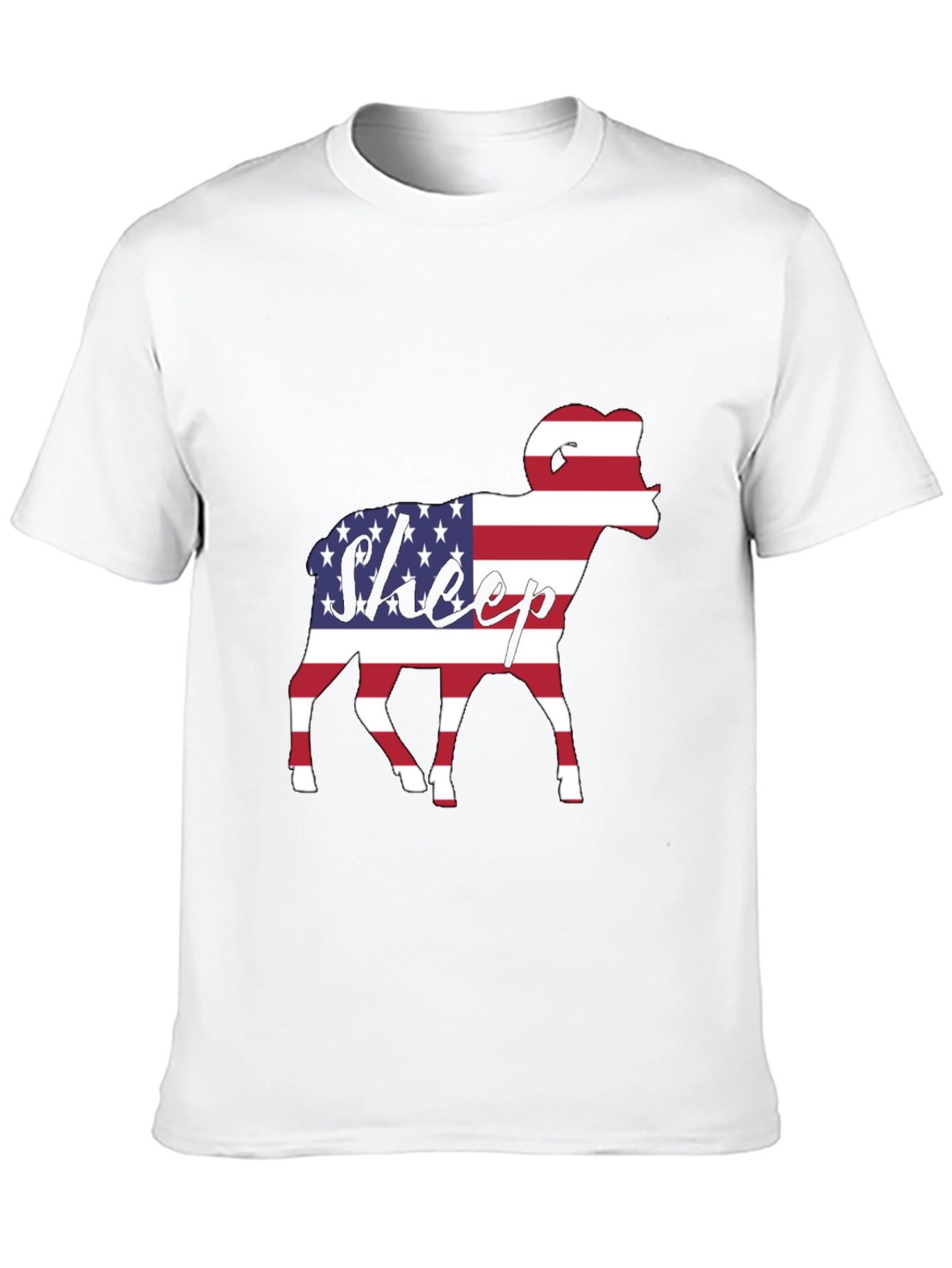 Black Patriotic Sheep T-Shirt - USA Flag Graphic Tee view 10