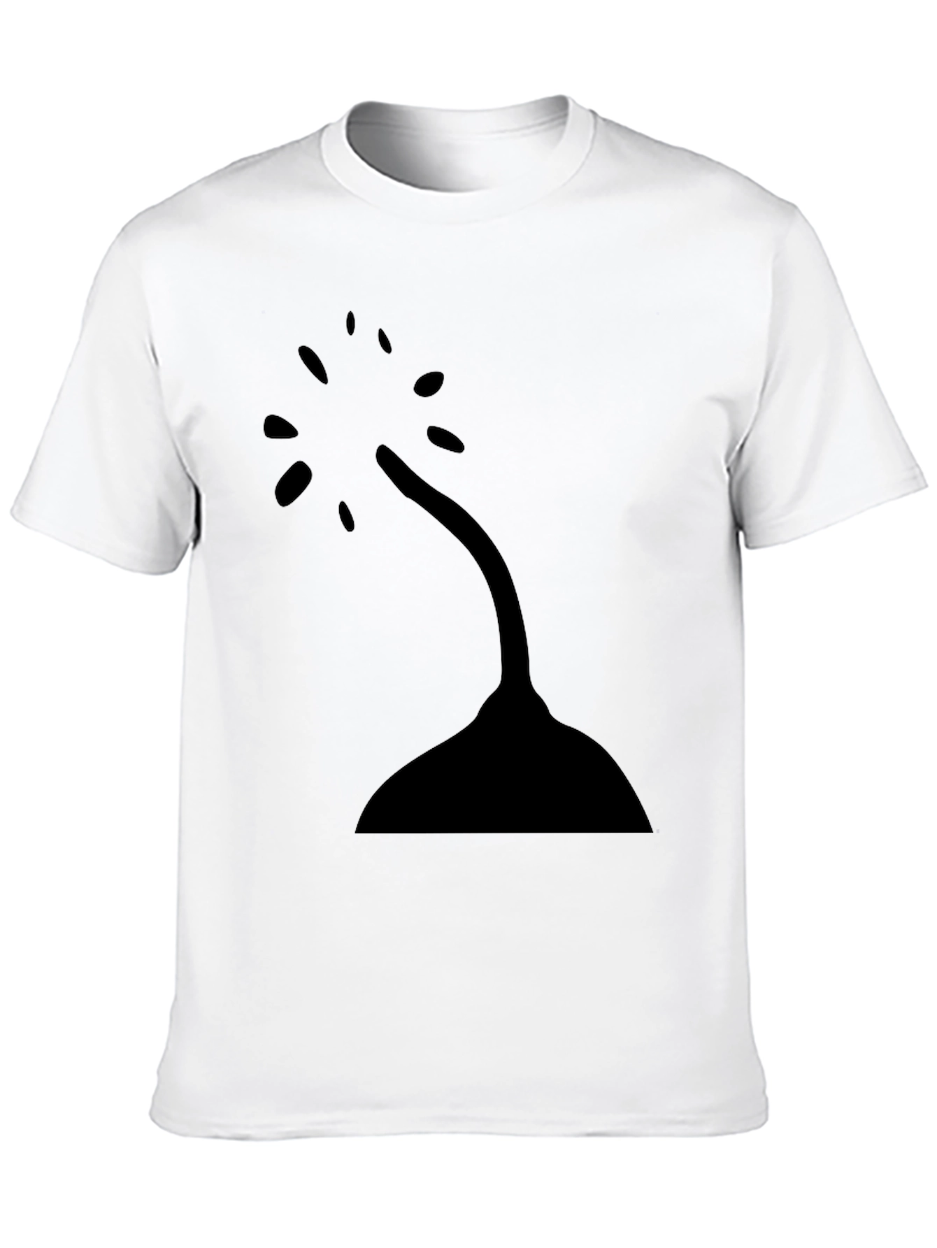 Black Minimalist Tree Design Black T-Shirt view 10