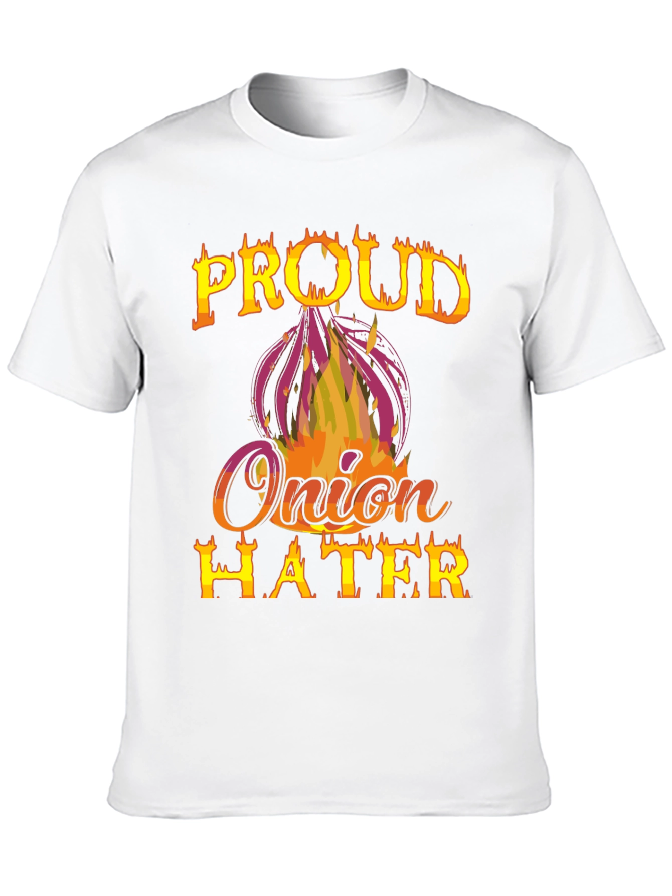Black Proud Onion Hater T-Shirt - Funny Graphic Tee view 10