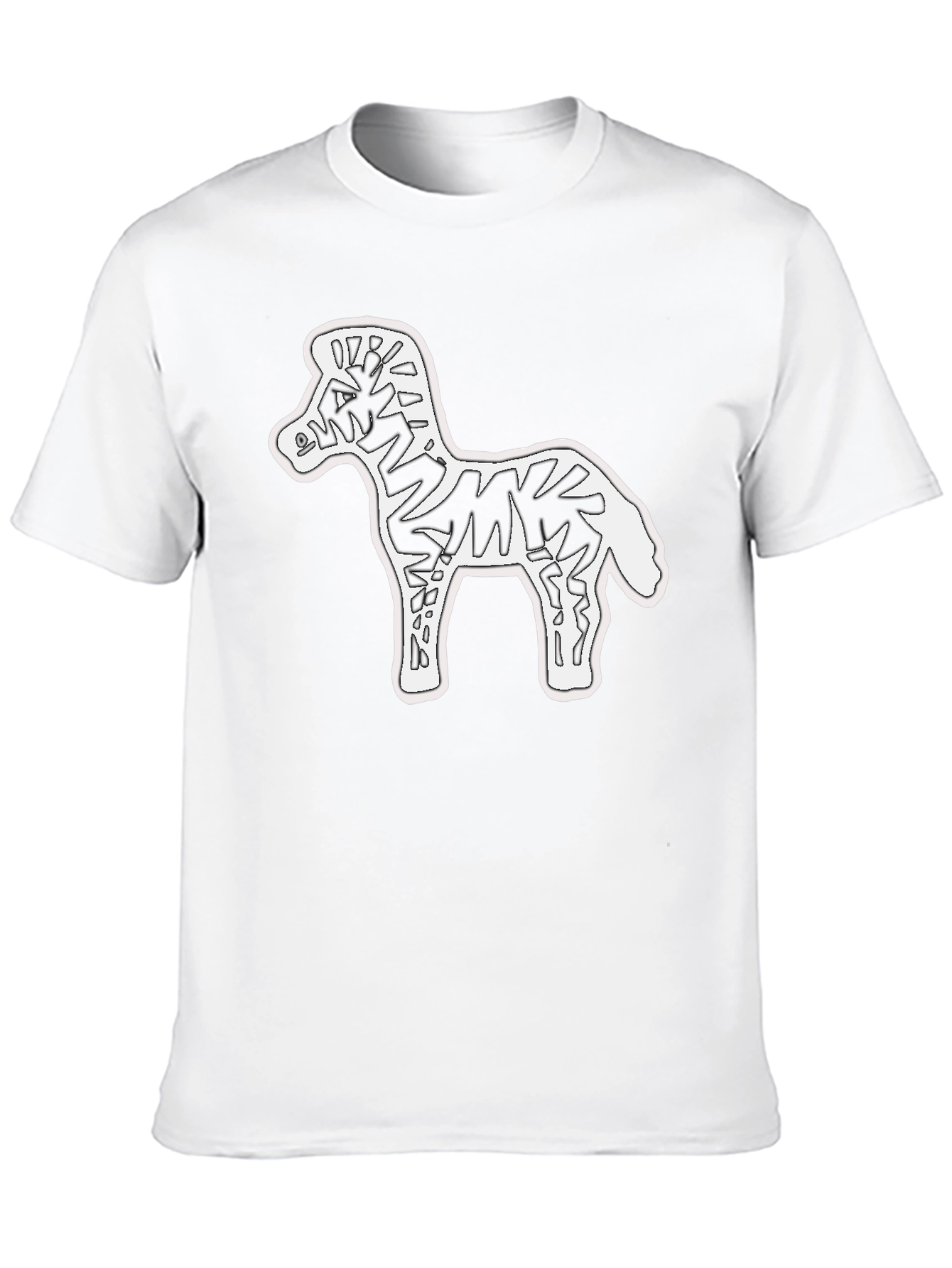 Black Zebra Graphic Print Crew Neck Tee - Black view 10