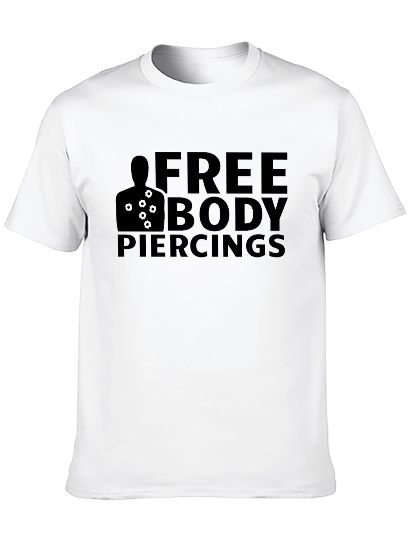 Black Free Body Piercings Graphic T-Shirt view 10