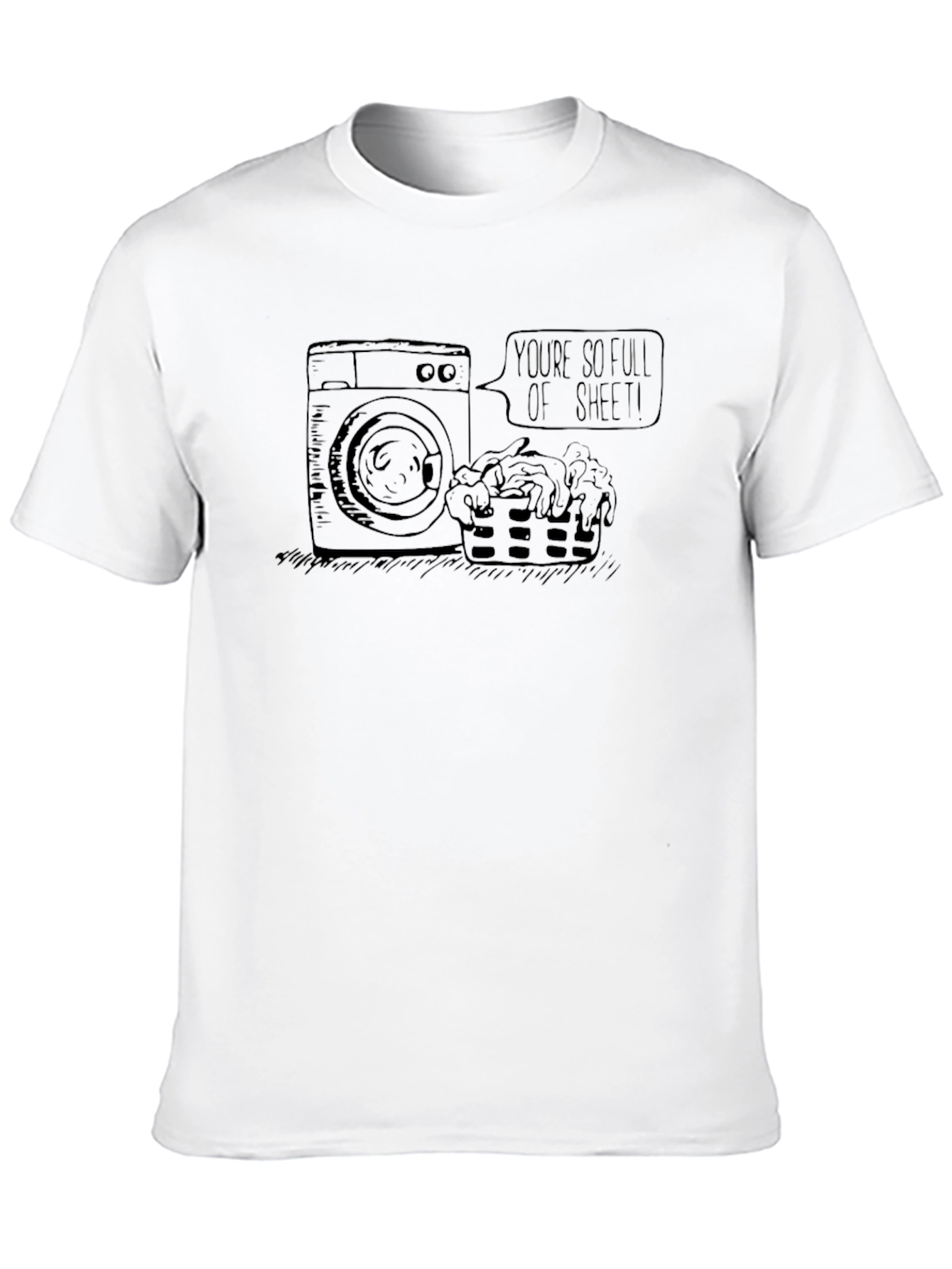 Black Funny Laundry Humor T-Shirt - Full of Sheet! view 10