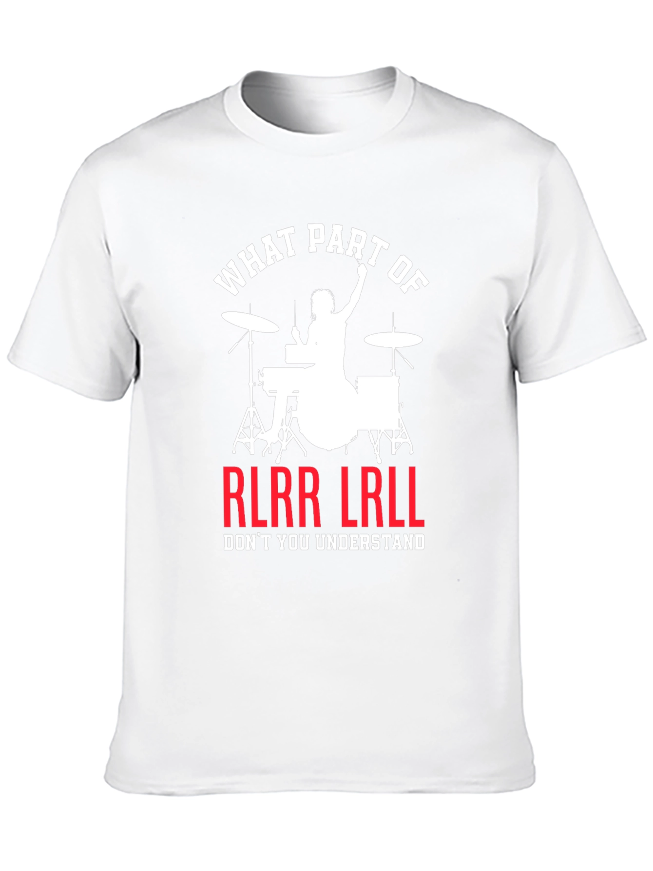 Black Drummer RLRR LRLL T-Shirt Funny Music Tee view 10